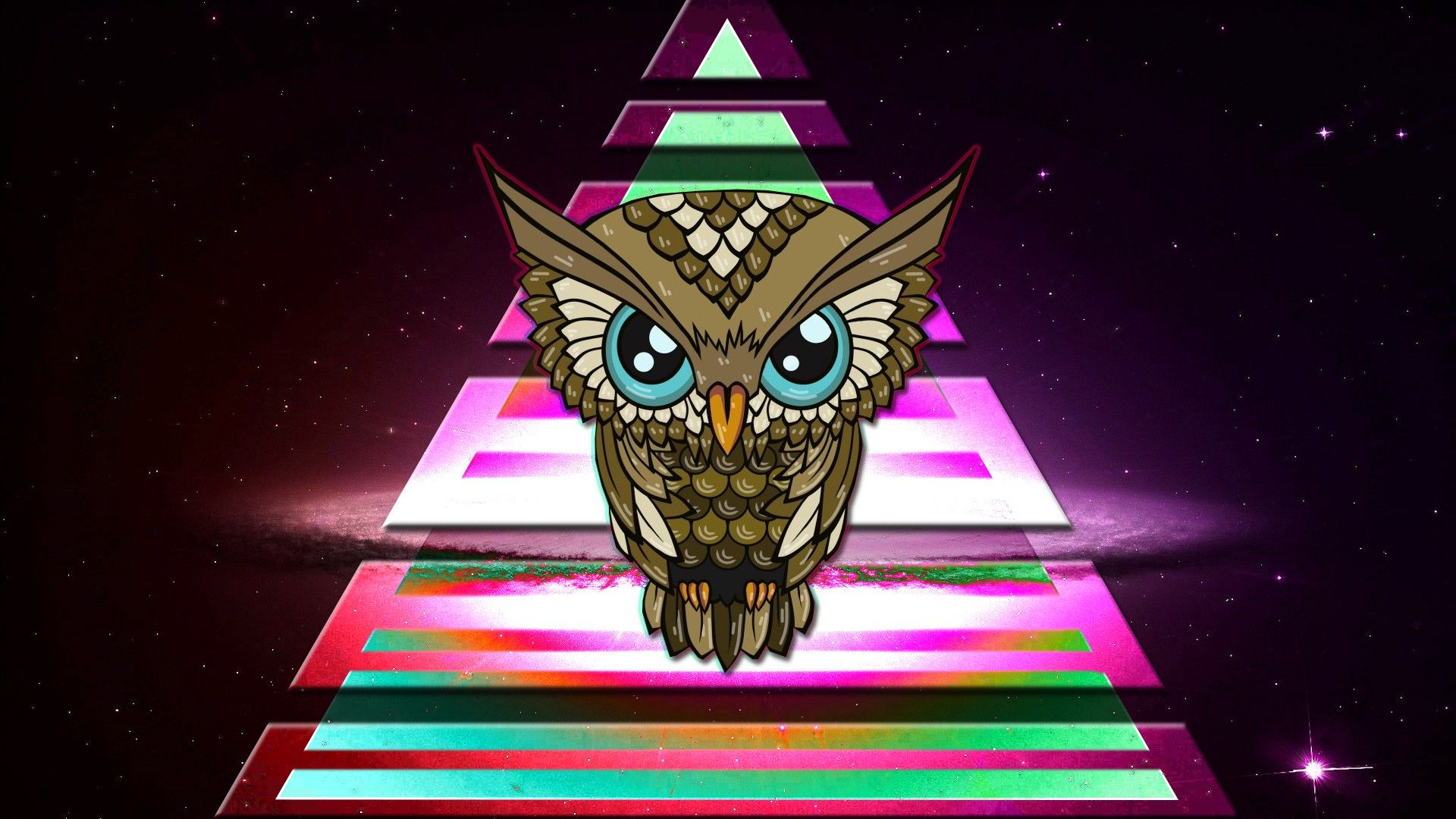 #Illuminati, #space, #owl, #colorful, #triangle, wallpaper. Mocah.org HD Wallpaper