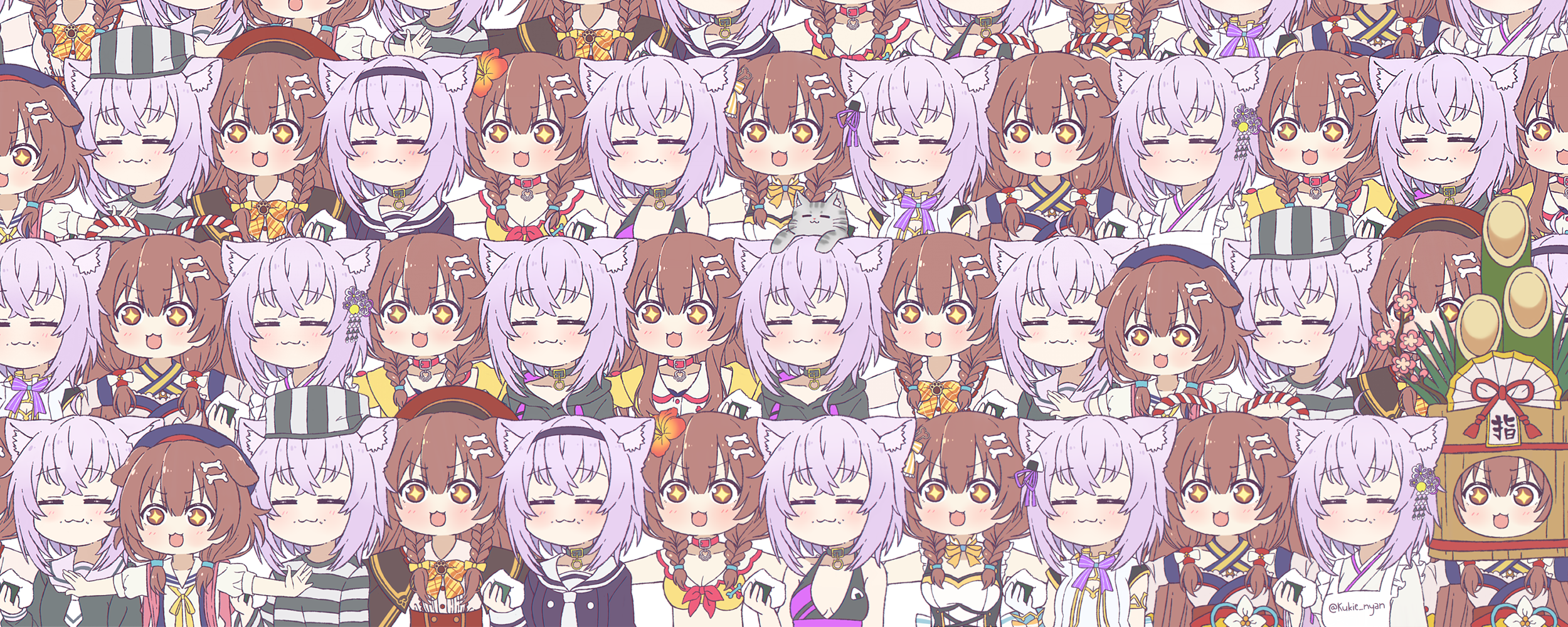 Nekomata Okayu, anime, anime girls, digital art, artwork, 2D
