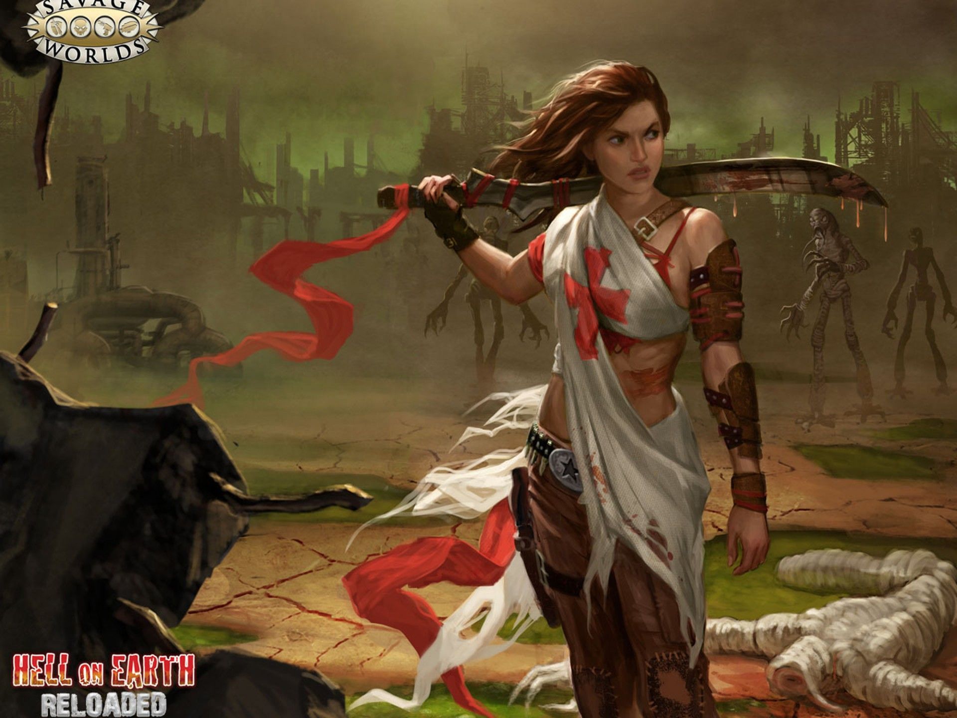 Deadlands Hell On Earth Reloaded 2d Post Apocalyptic Wasteland Templar Zombies Girl Woman Warrior Picture Image Digital Art 2000x1600 15073, Wallpaper13.com