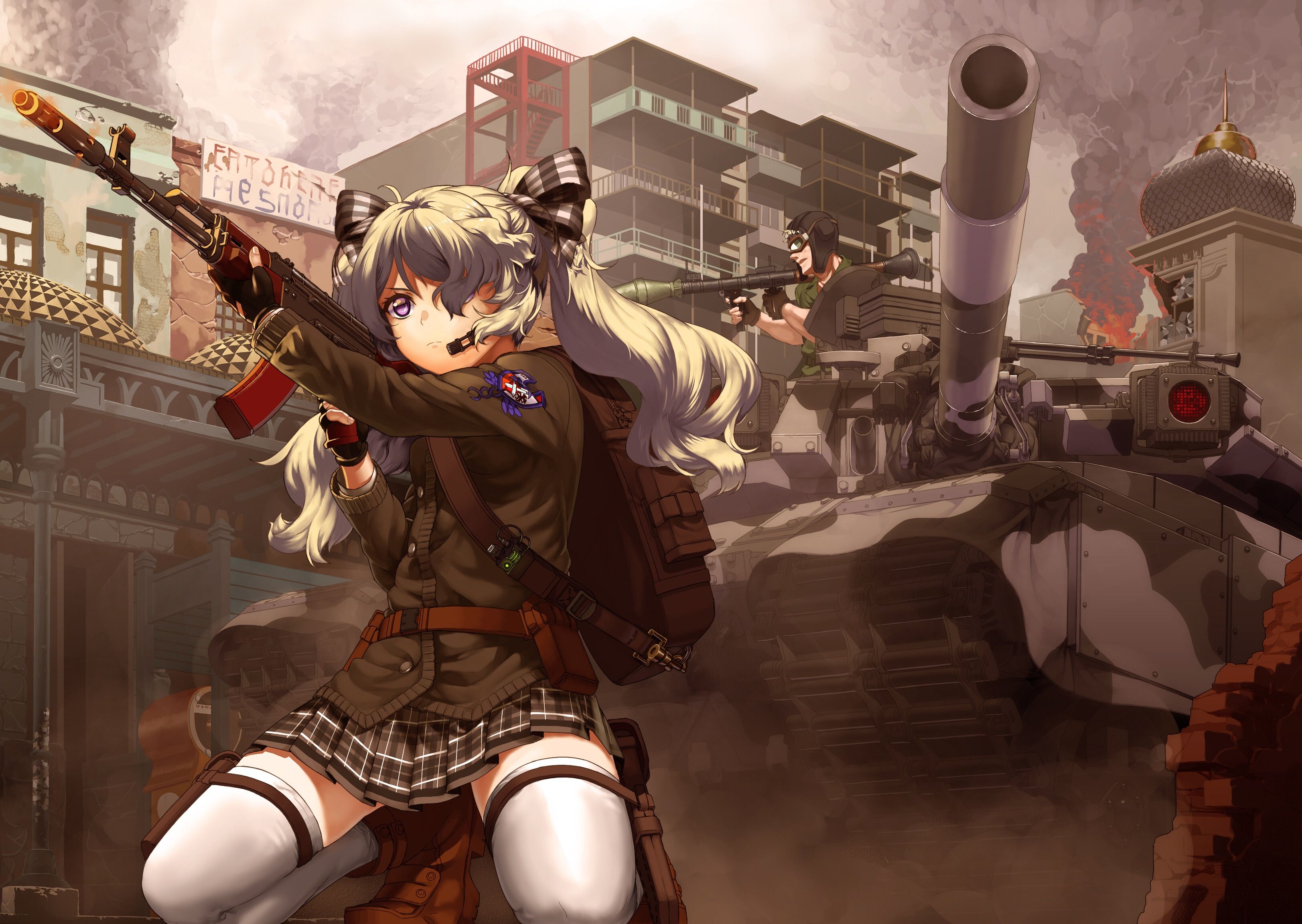 Anime Girl With Gun Wallpaperx2303