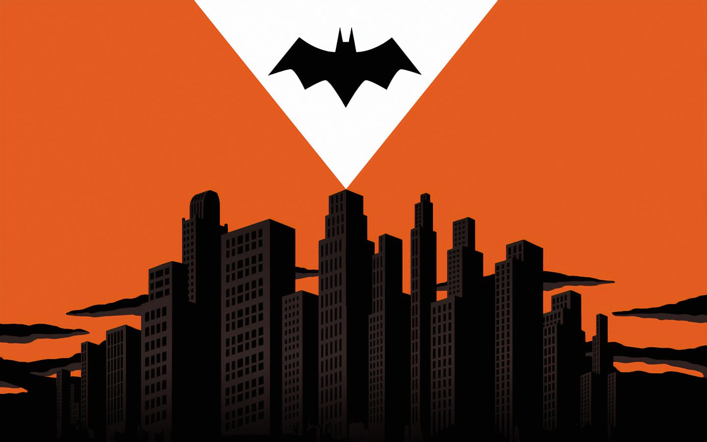 Batman Logo Over Gotham City 1440x900 Wallpaper, HD