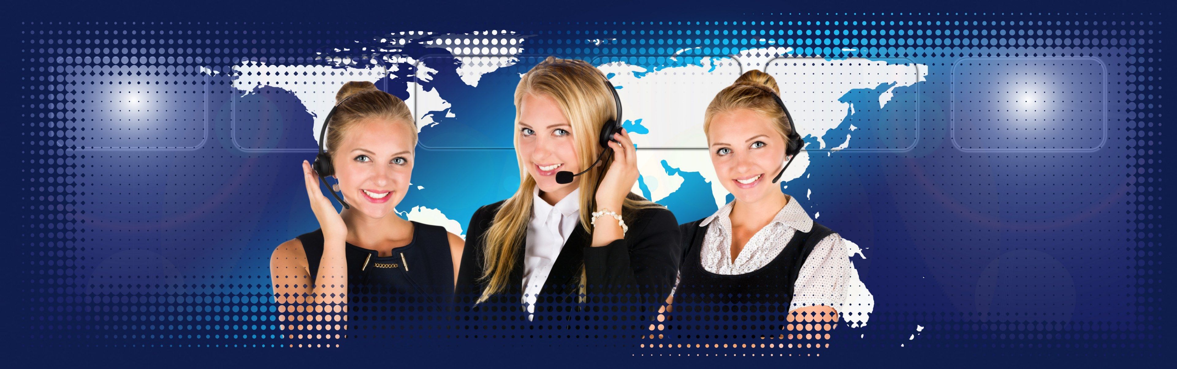 Wallpaper / call center headset woman service