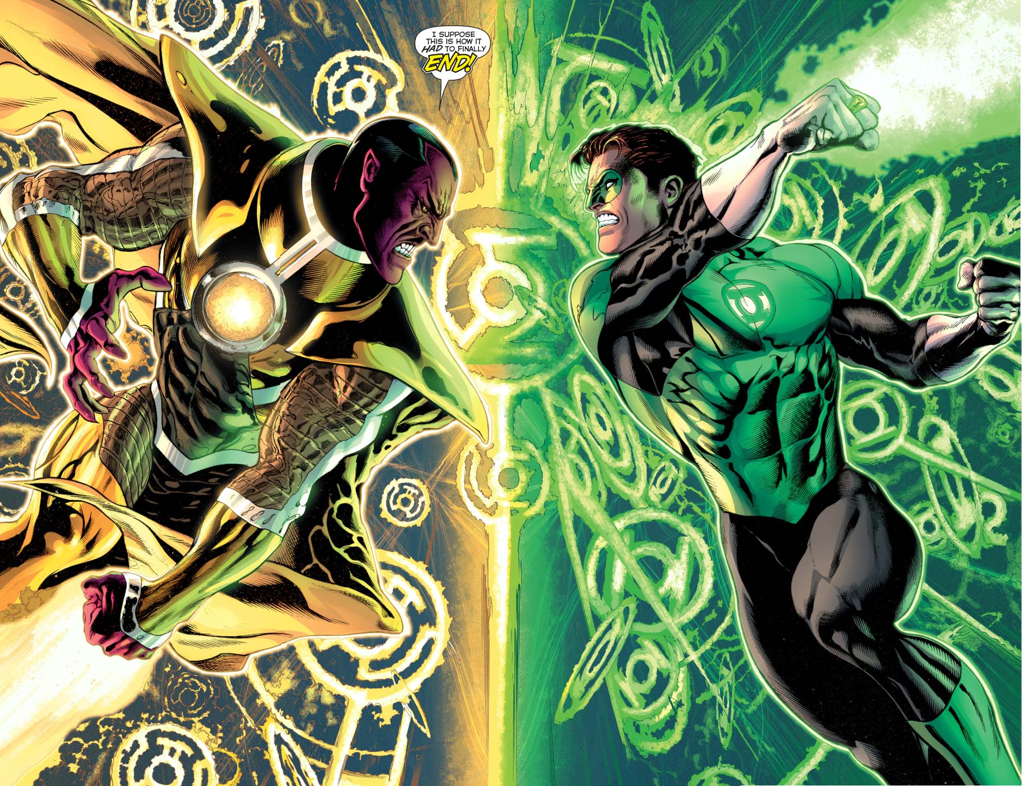 Hal Jordan and Sinestro run a gauntlet