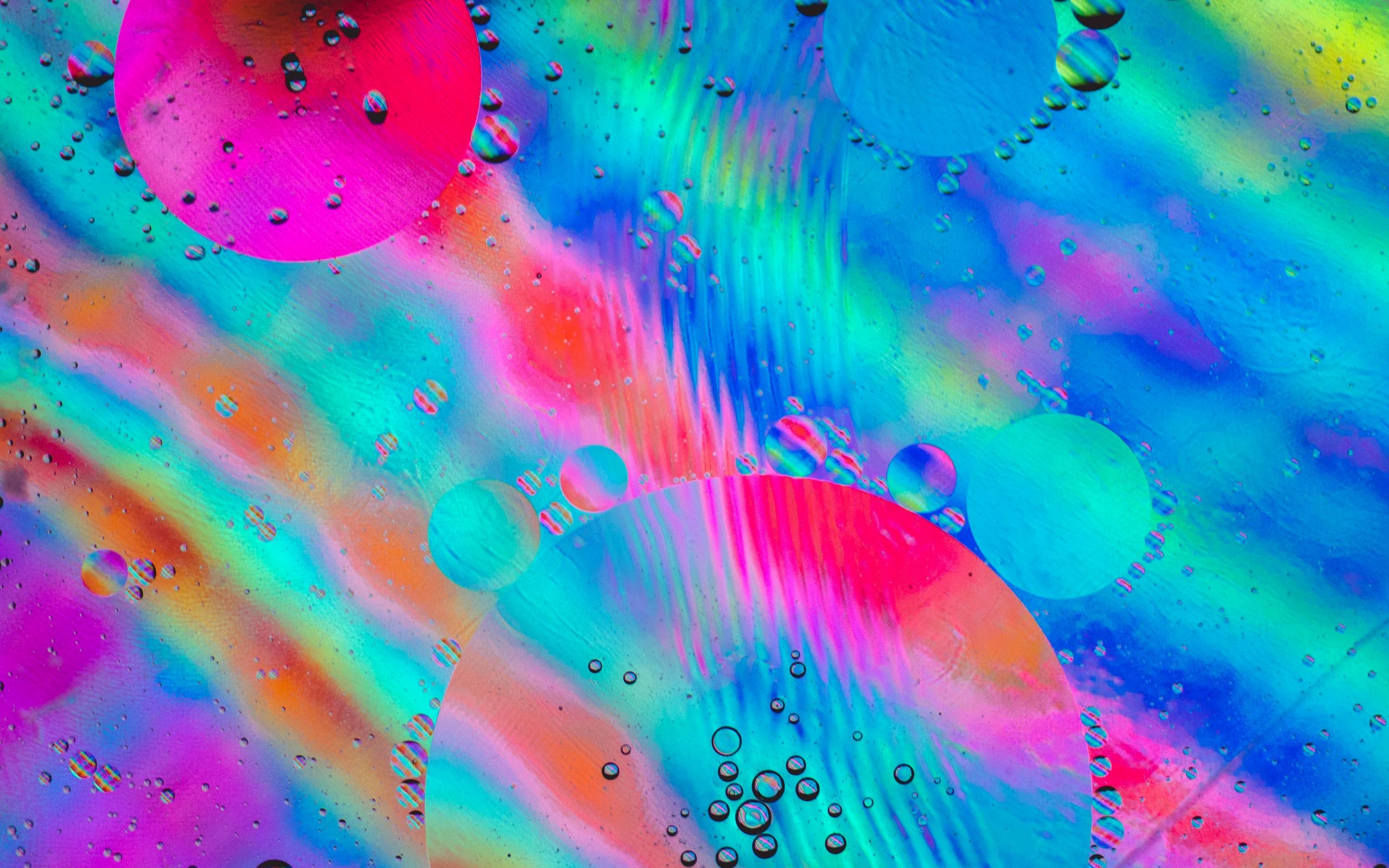 Download wallpaper 2560x1600 bubbles, rainbow, glass widescreen 16
