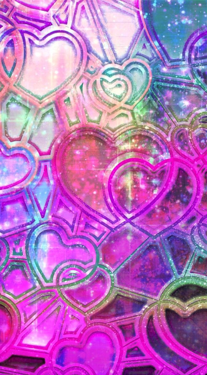 Rainbow Stained Glass Hearts, made by me #art #colorful #glitter