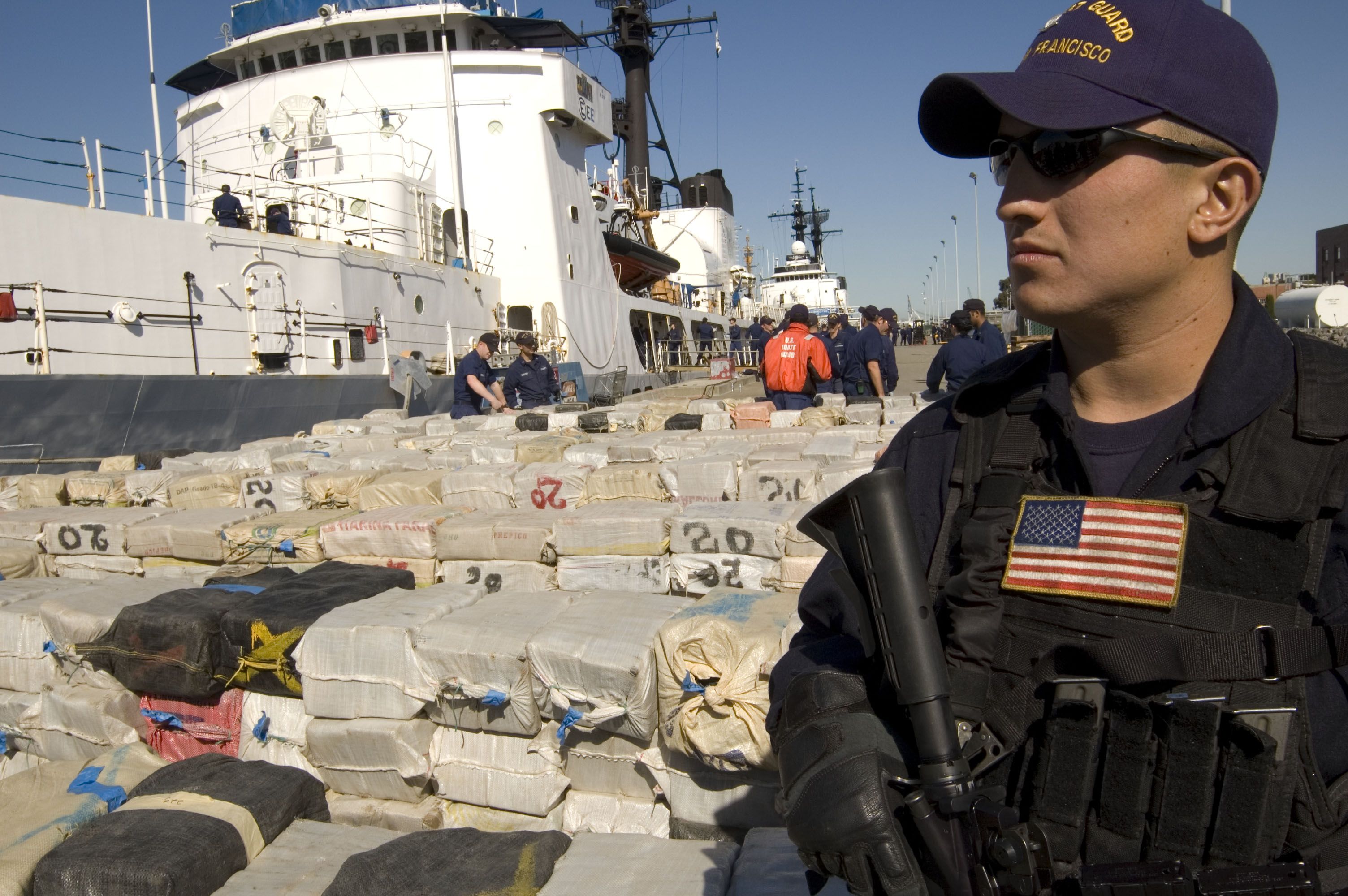 tons of cocaine seized by US Coast Guard, the free