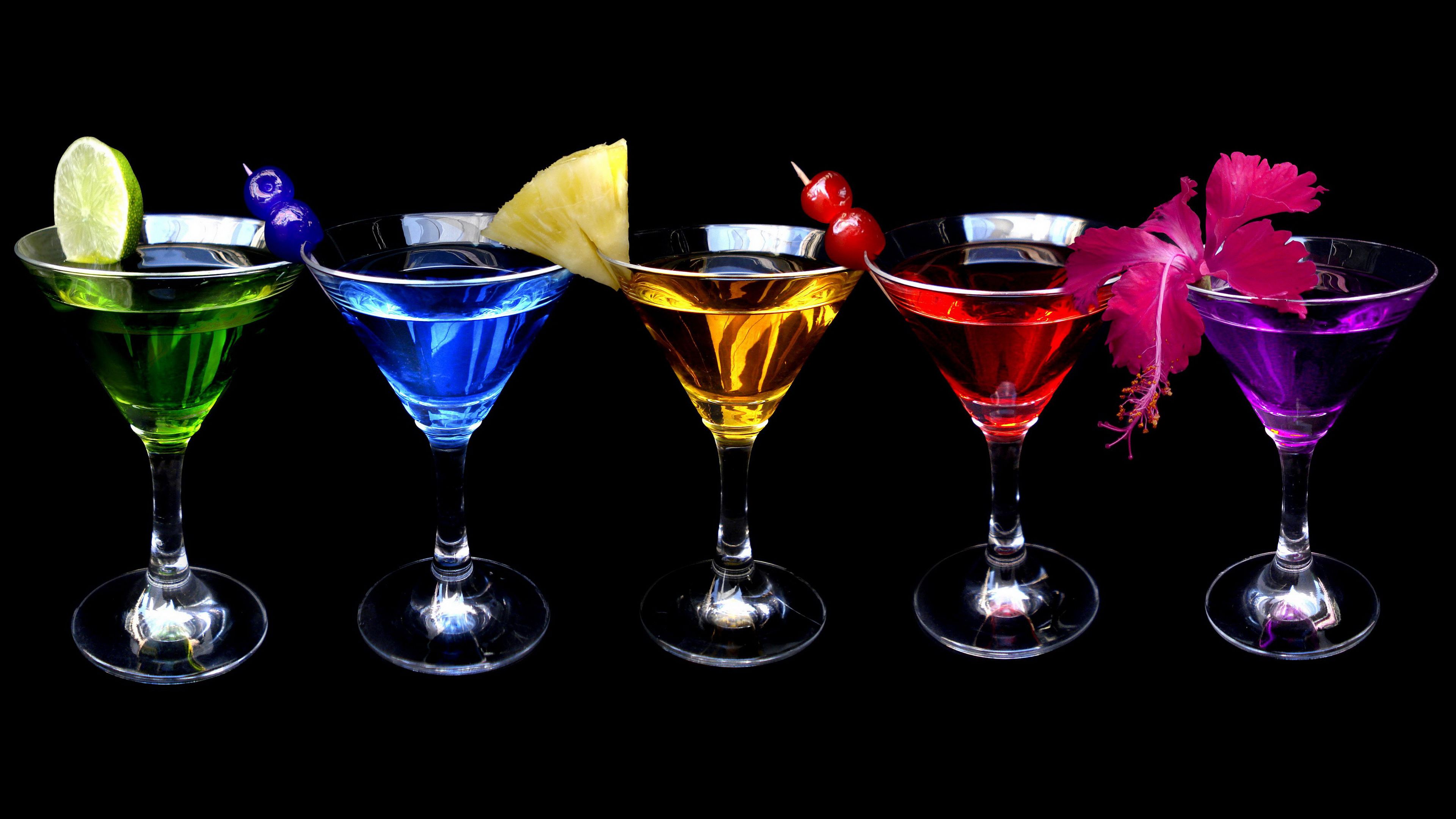Rainbow Cocktails 4k Ultra HD Wallpaper. Background Image