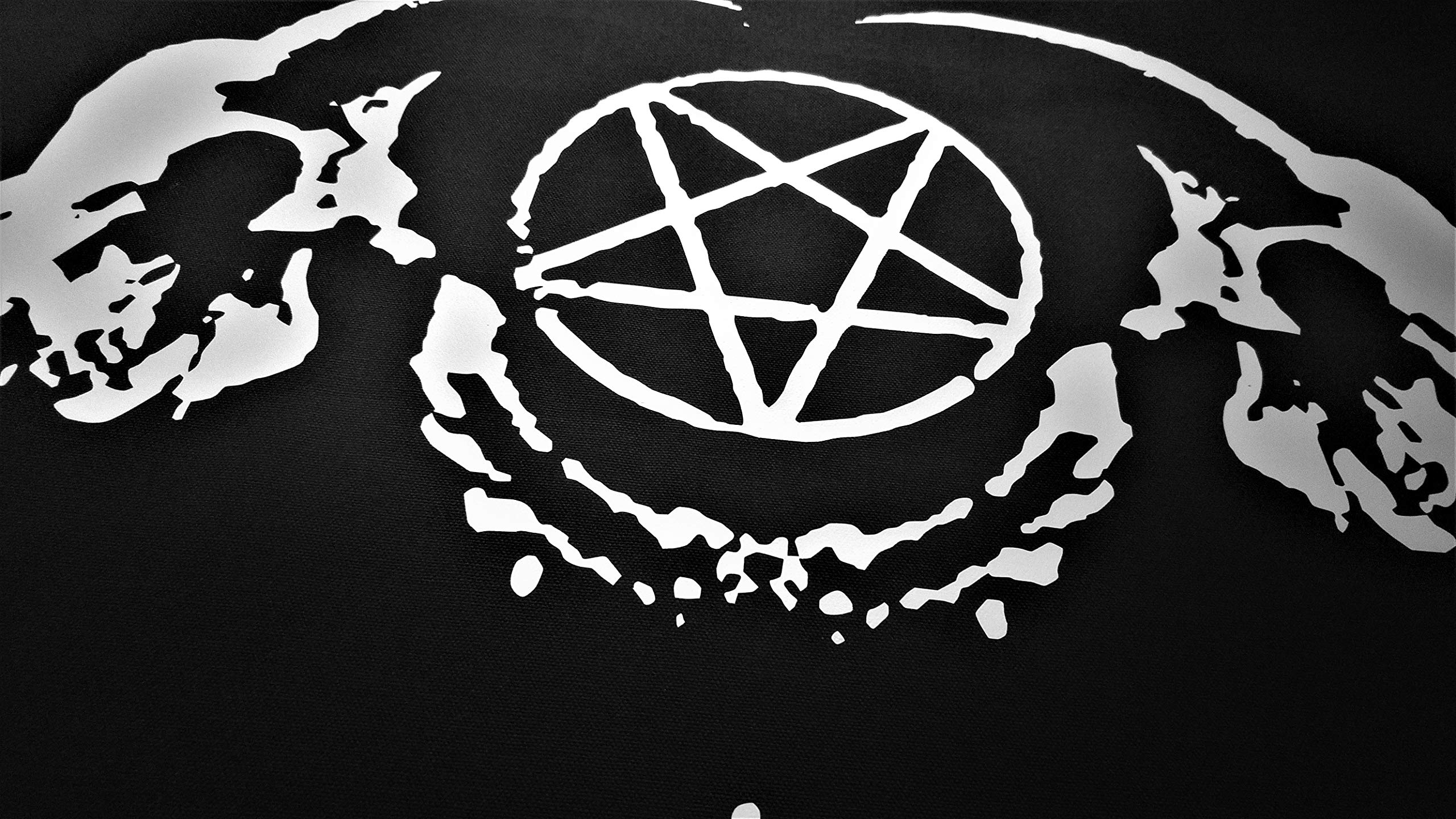 Goat Skull Wall Tapestry of Lucifer Pentagram