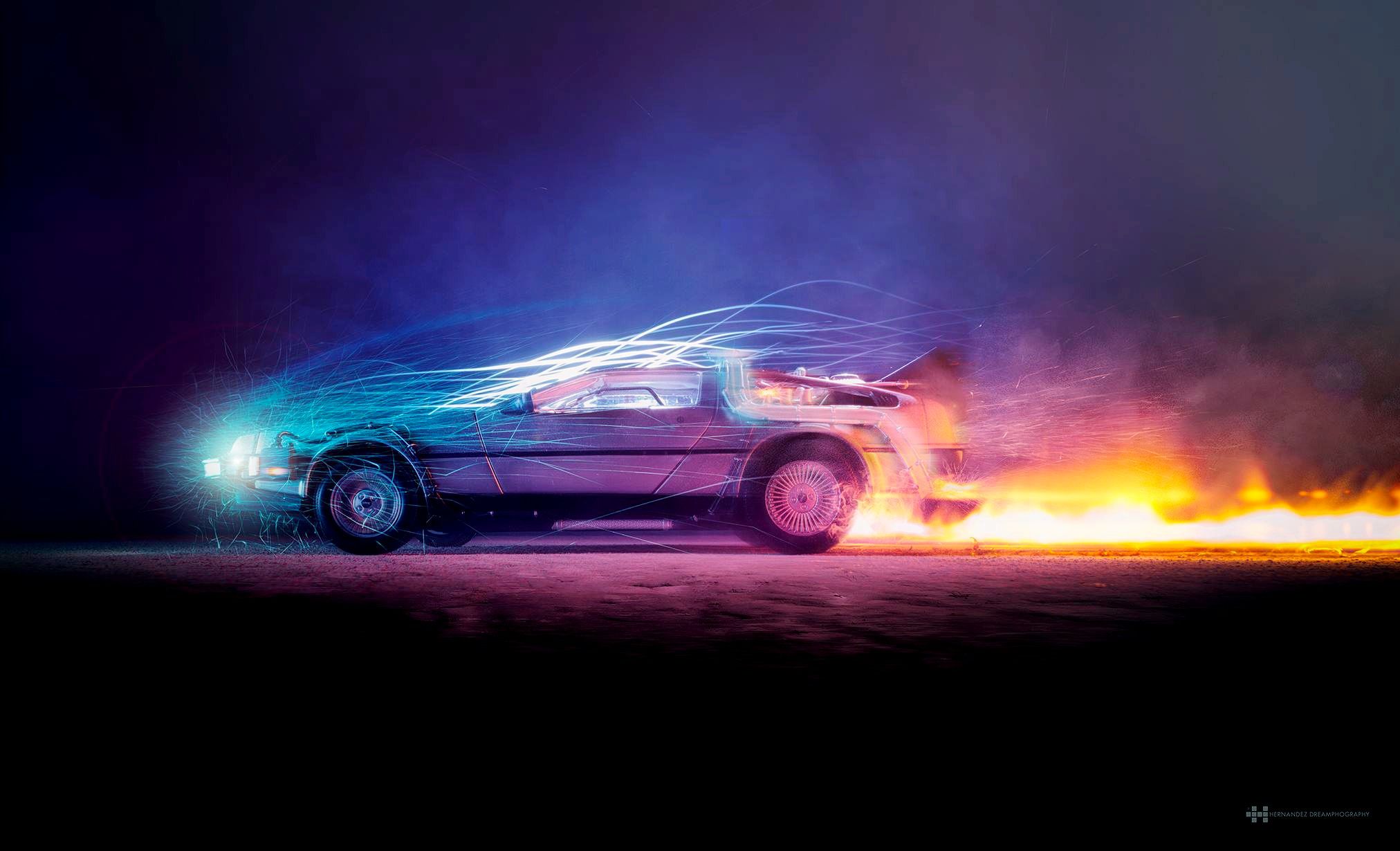 Car Lights Flame Back To The Future, HD Cars, 4k Wallpaper, Image, Background, Photo and Picture