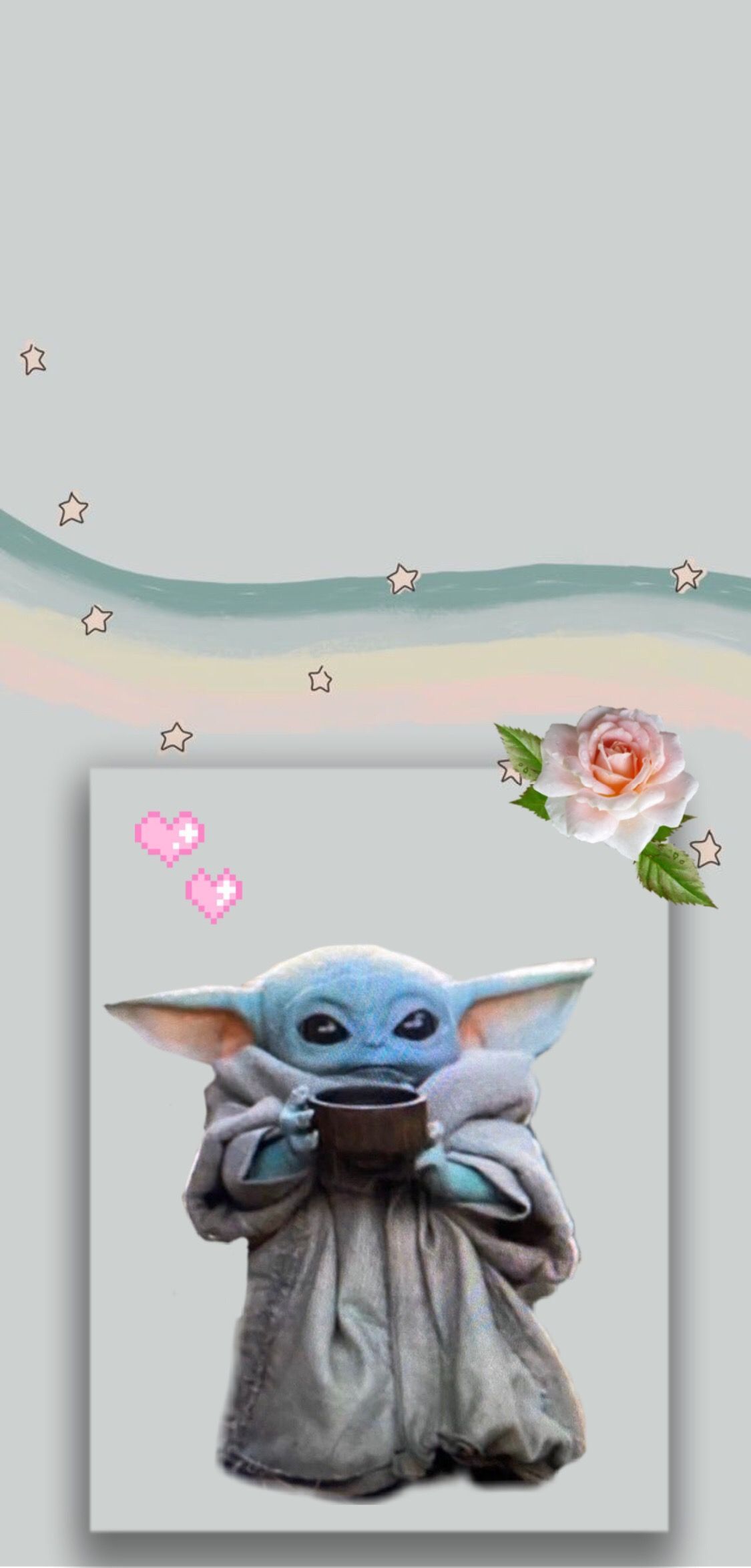 Baby Yoda Wallpaper Lockscreen #baby #yoda #babyyoda #flower
