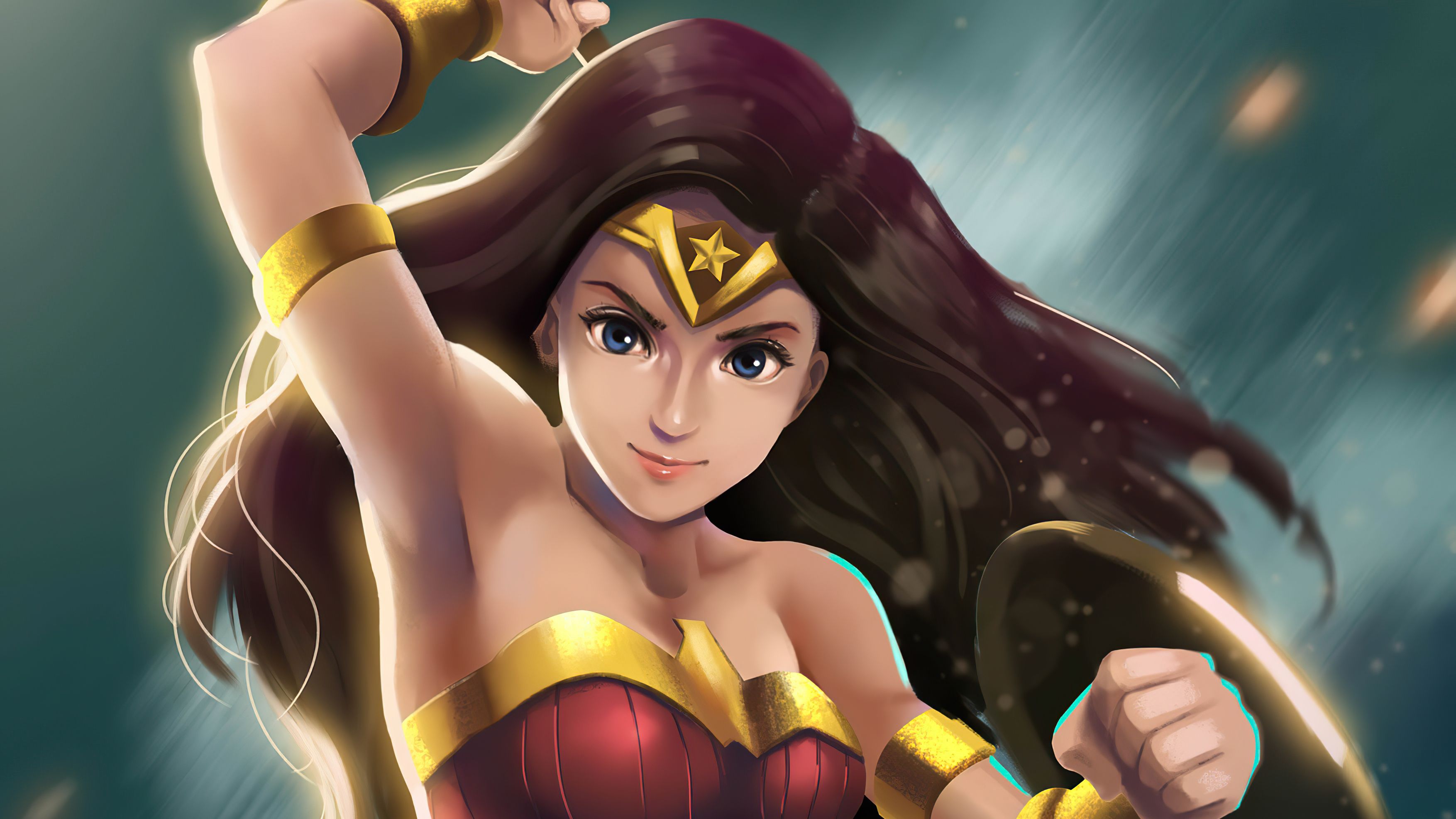 Wonder Woman Cute Girl Artwork, HD Superheroes, 4k Wallpaper