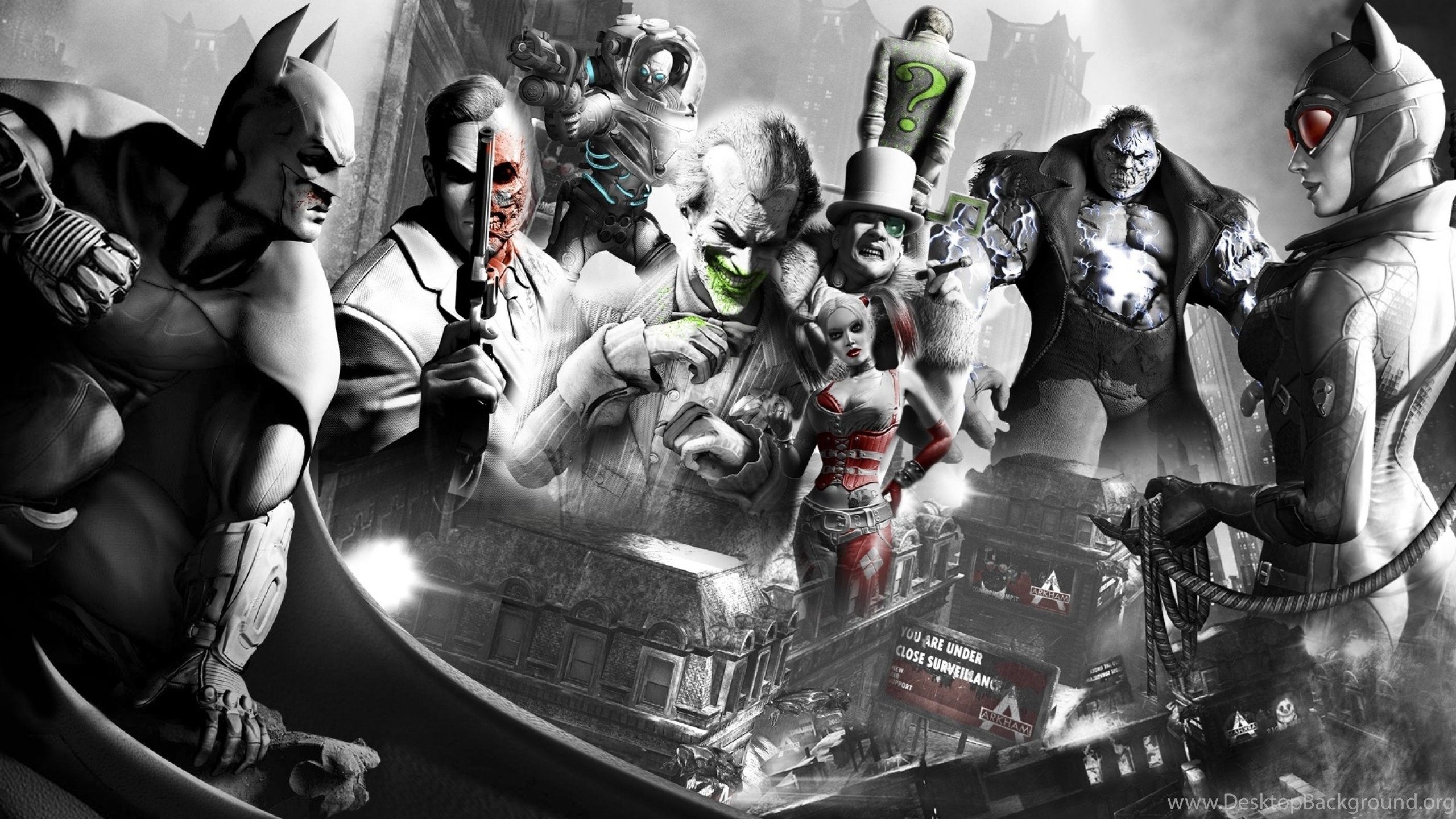 Wallpaper Joker Harley Quinn Batman Arkham City Video Games