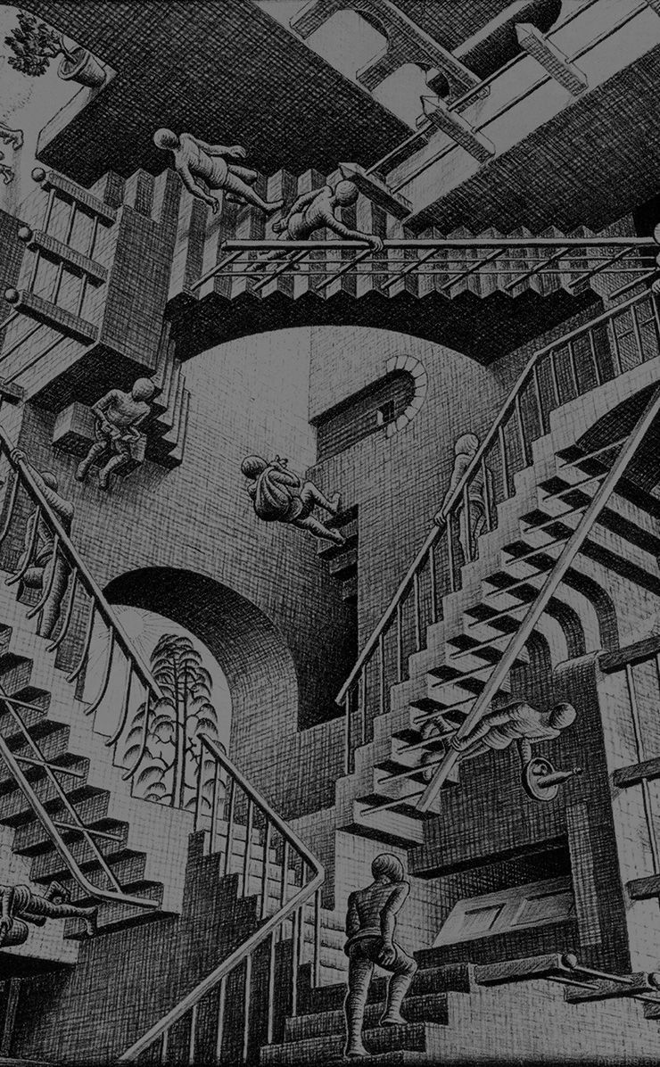 ↑↑TAP AND GET THE FREE APP! Art Relativity Escher Black Grey