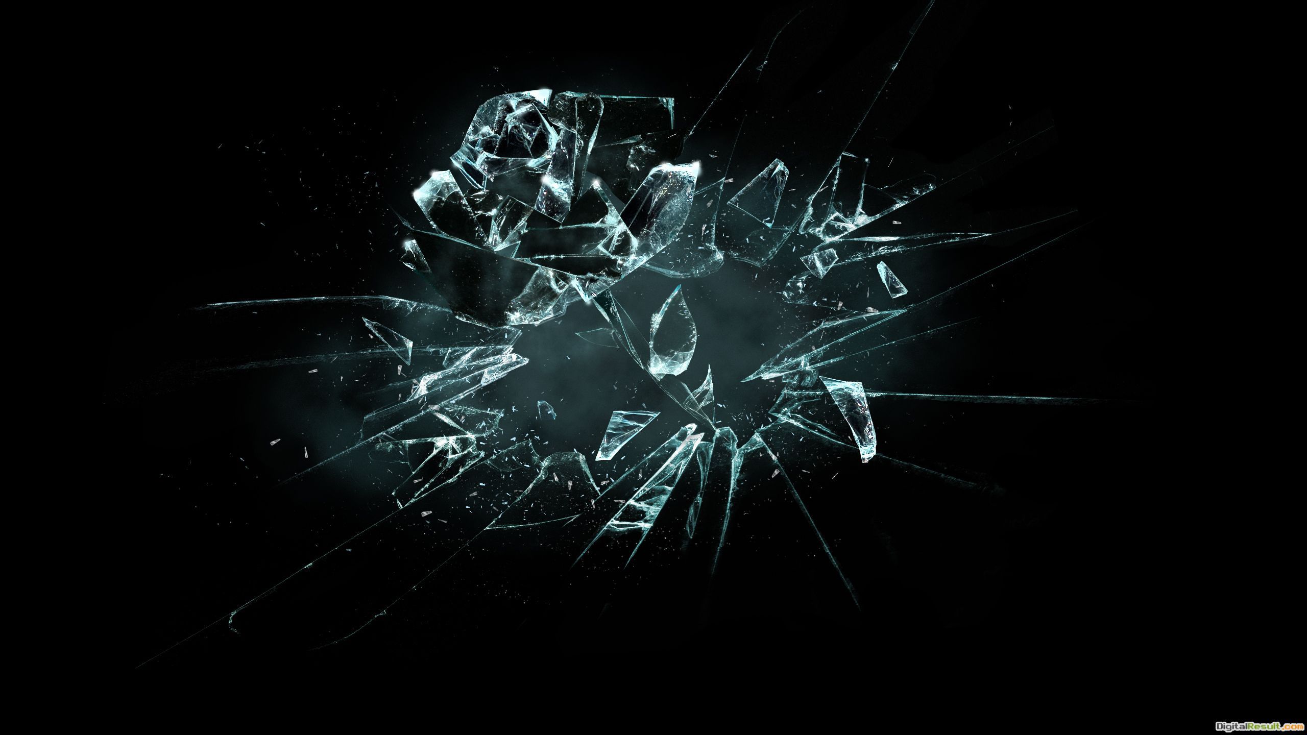 Broken glass wallpaper 2560h1440Wallpaper 3D for desktop, 3D