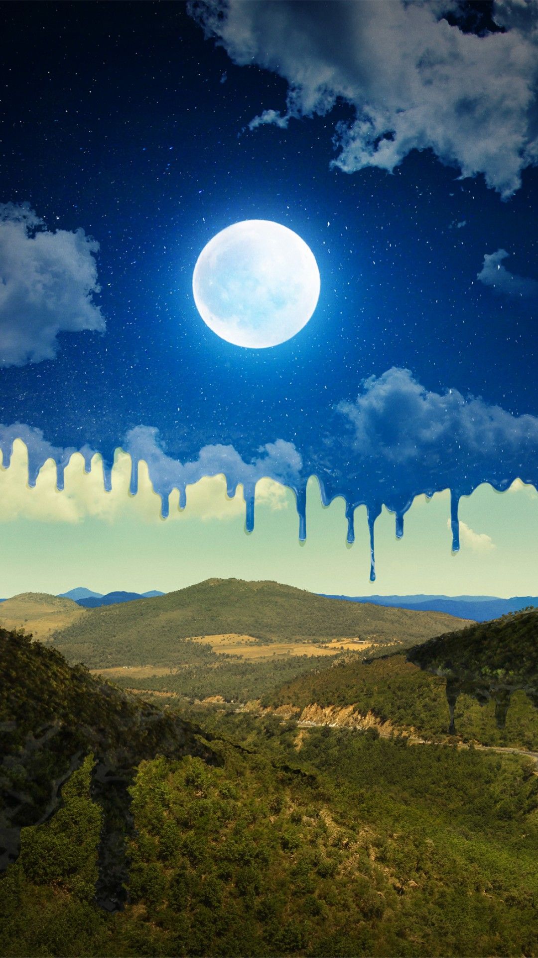 Wallpaper Full moon, Night Melt, HD, Nature