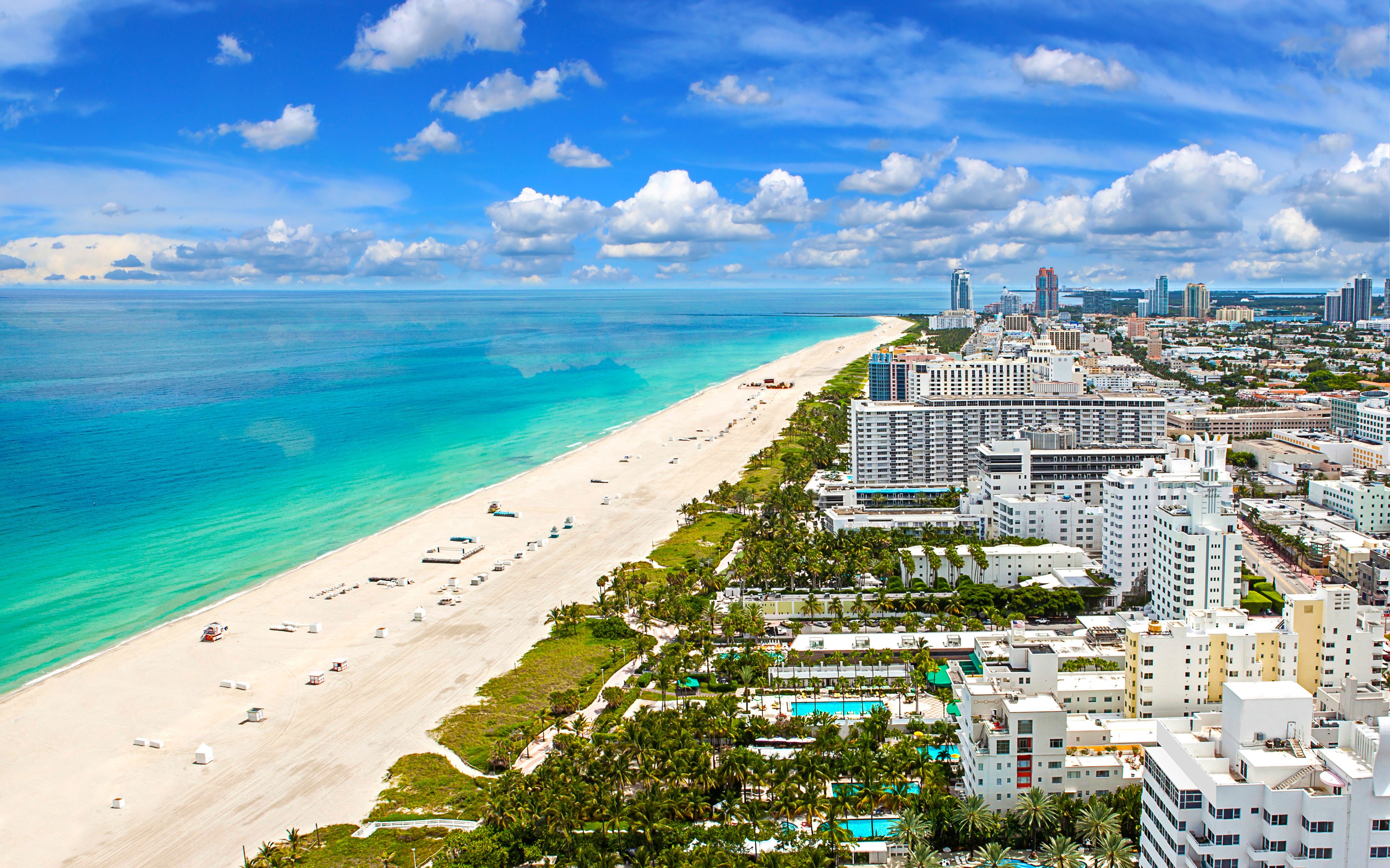 Download wallpaper Miami Beach, resort, 4k, summer, ocean, beach