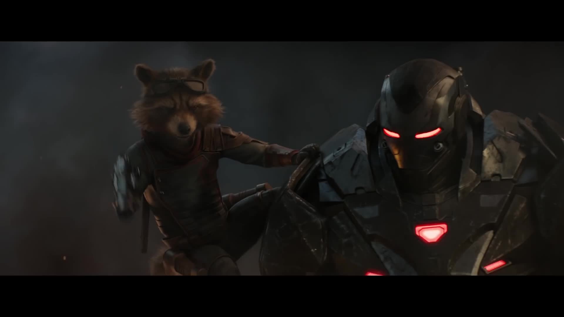 Rocket Raccoon & War Machine. Avengers: Endgame GIF