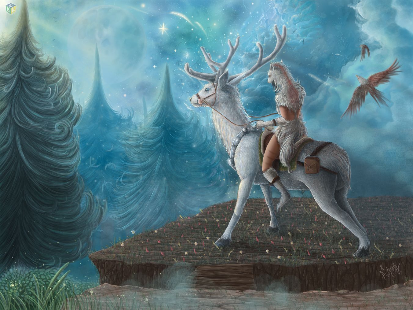 Kingly Deer. Fantasy art