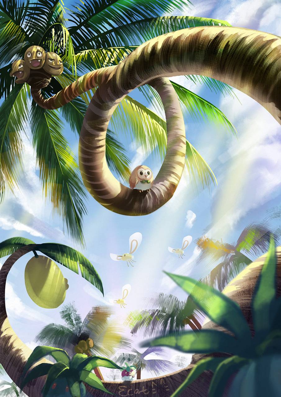 exeggutor rowlet wallpaper