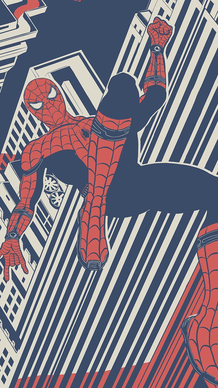iPhone wallpaper. spiderman hero painting marvel art
