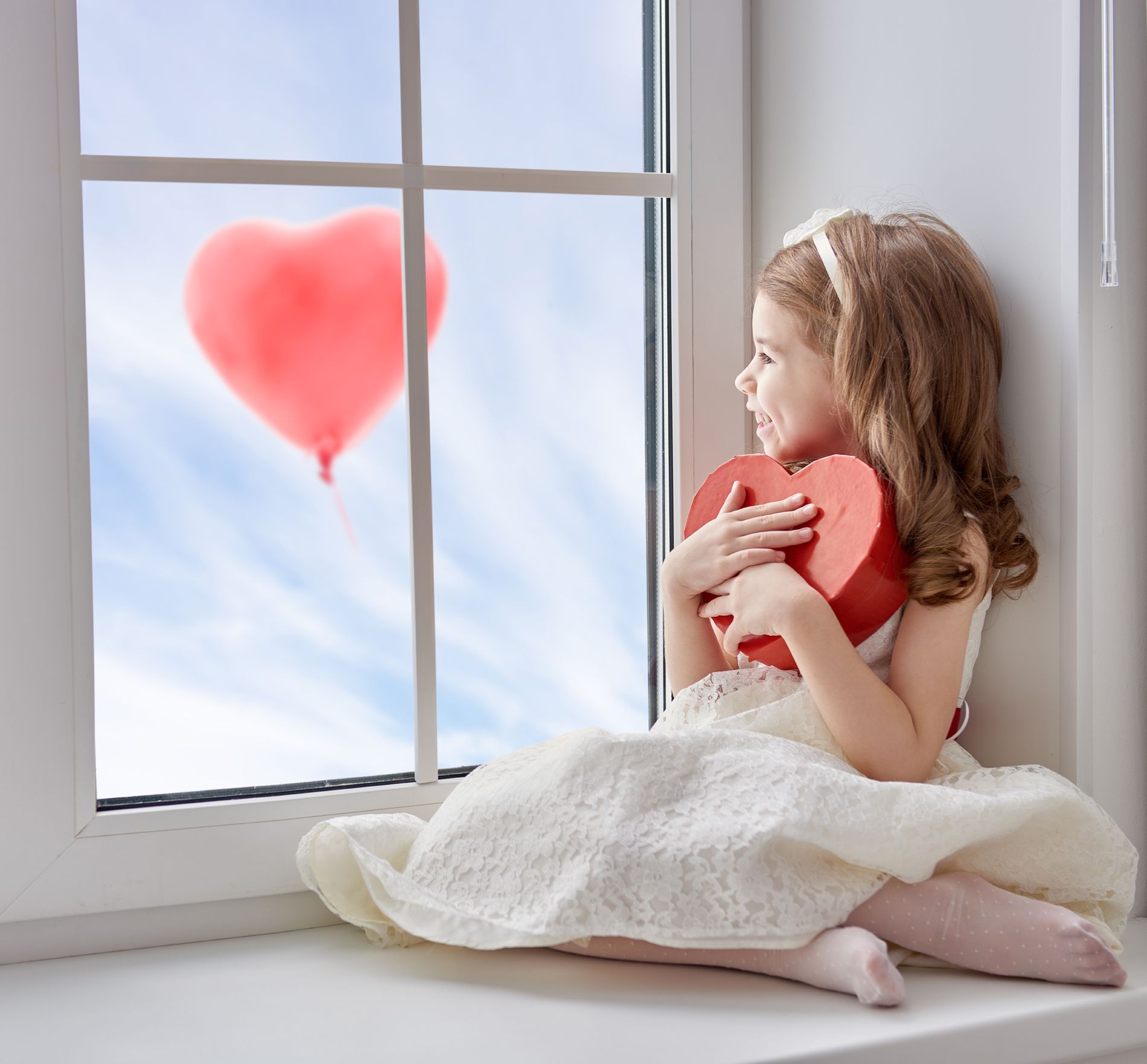 Little Girl Holding Heart Shaped Gift Box 52776's Album