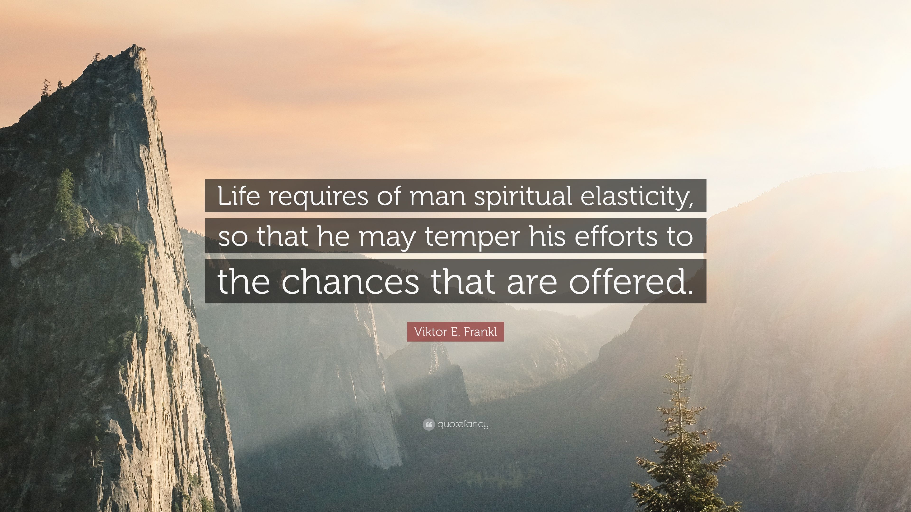 Viktor E. Frankl Quote: “Life requires of man spiritual elasticity