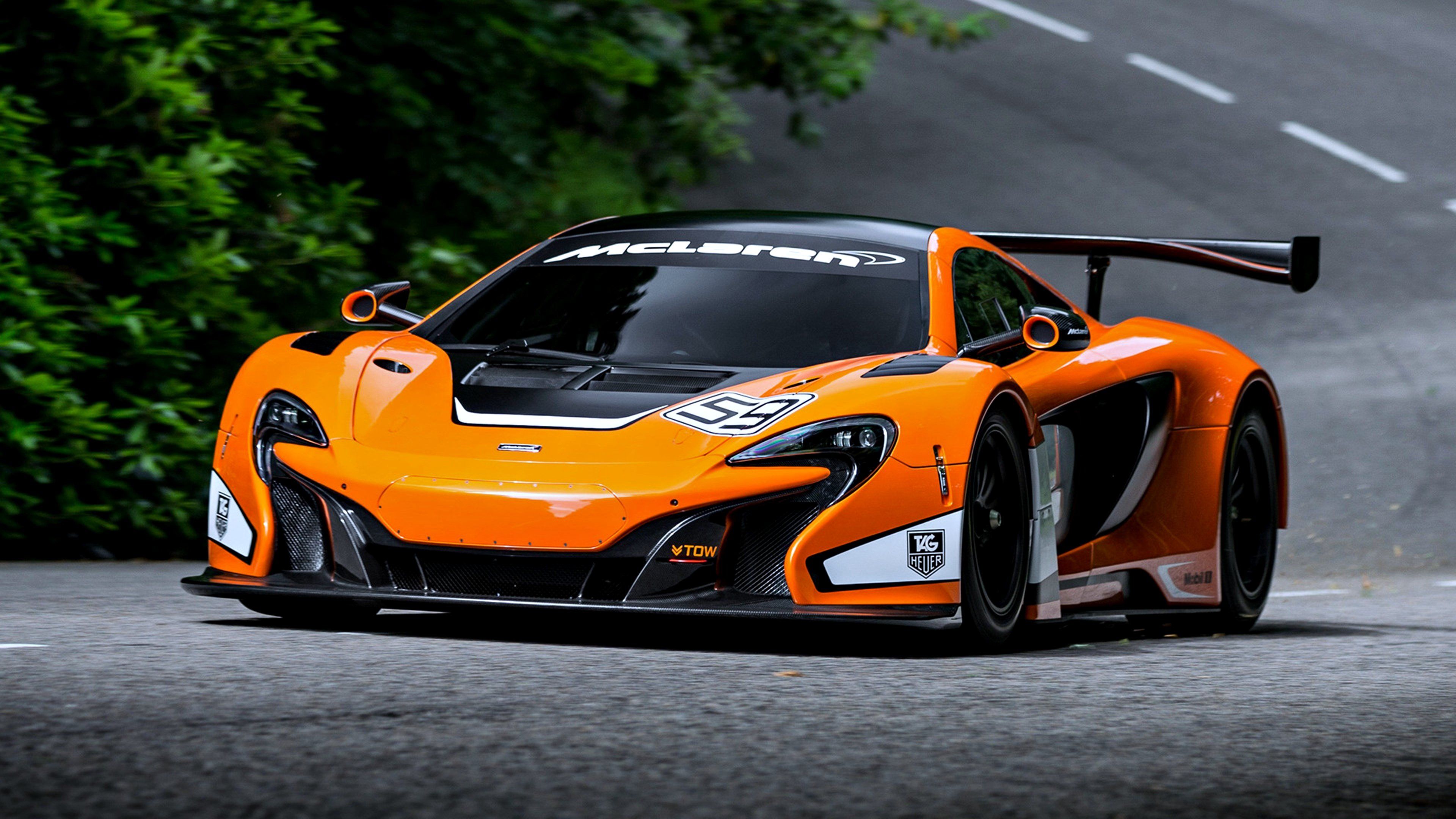 McLaren 650S GT3 speed cars race motors orange road super