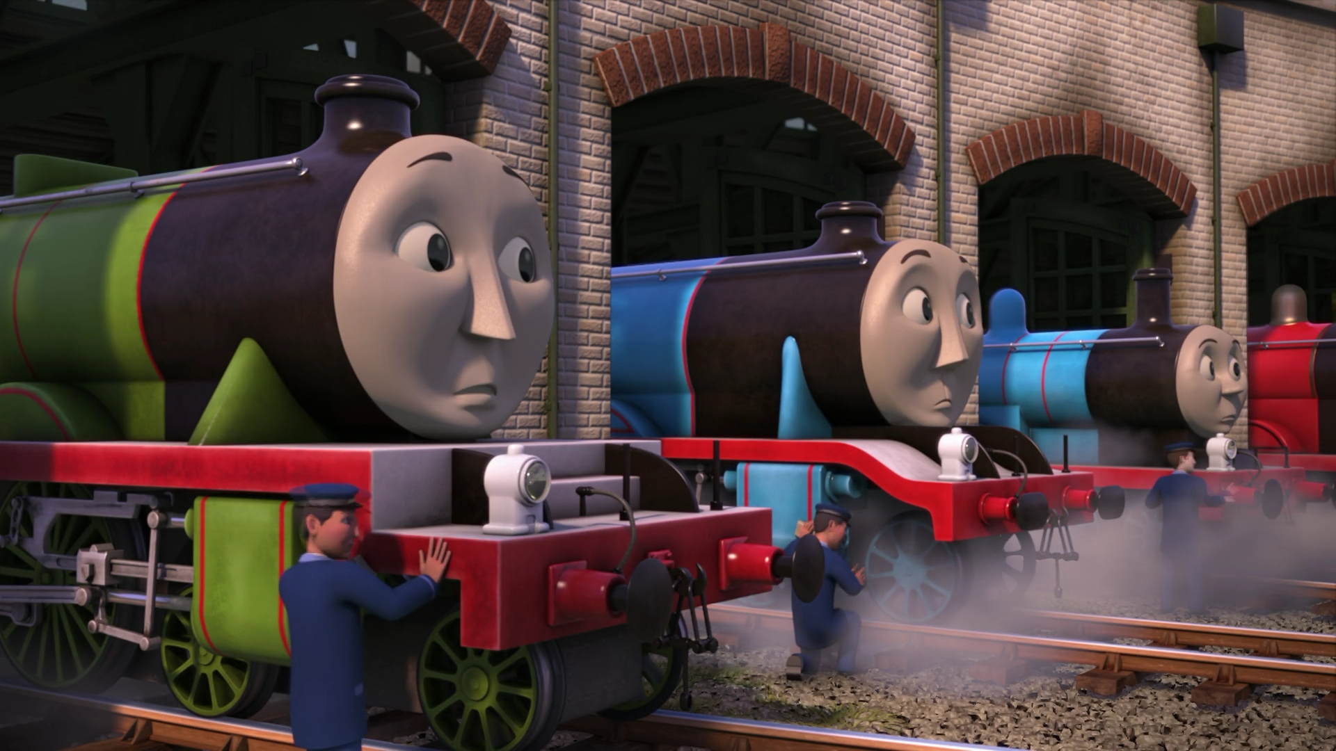 Henry, Gordon and Edward. The first three engines to be introduced in The Railway Series. Edw. Thomas and friends toys, Thomas the tank engine, Thomas and friends