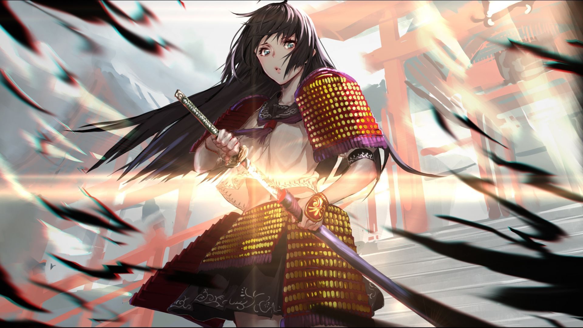 Desktop wallpaper ninja, warrior, girl, anime, original, HD image