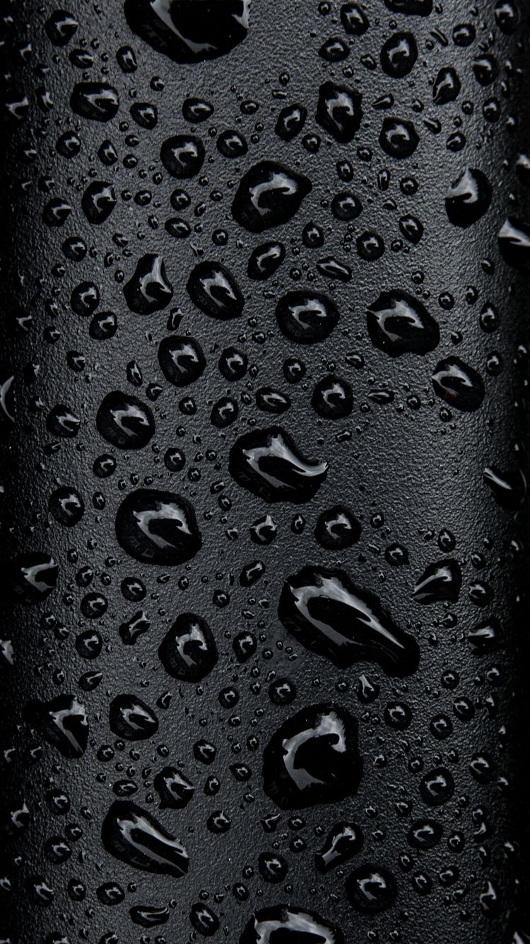 Black Water Droplets iPhone 7 Wallpaper [750x1334]