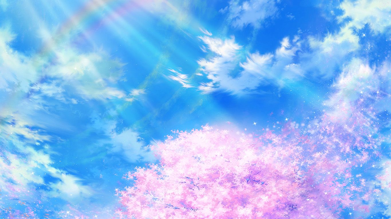 wallpaper for desktop, laptop. anime sky cloud spring art illustration