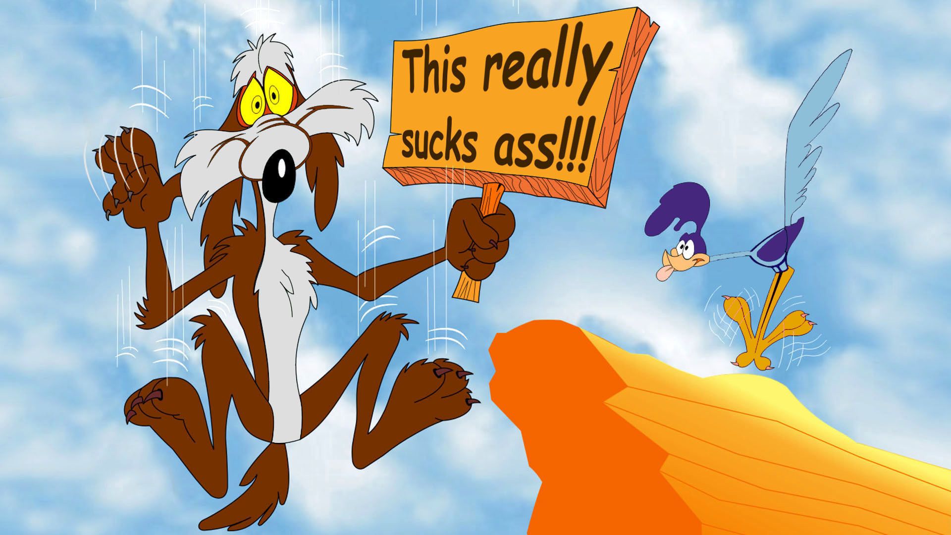 Free download Wallpaper looney tunes road runner wile e coyote