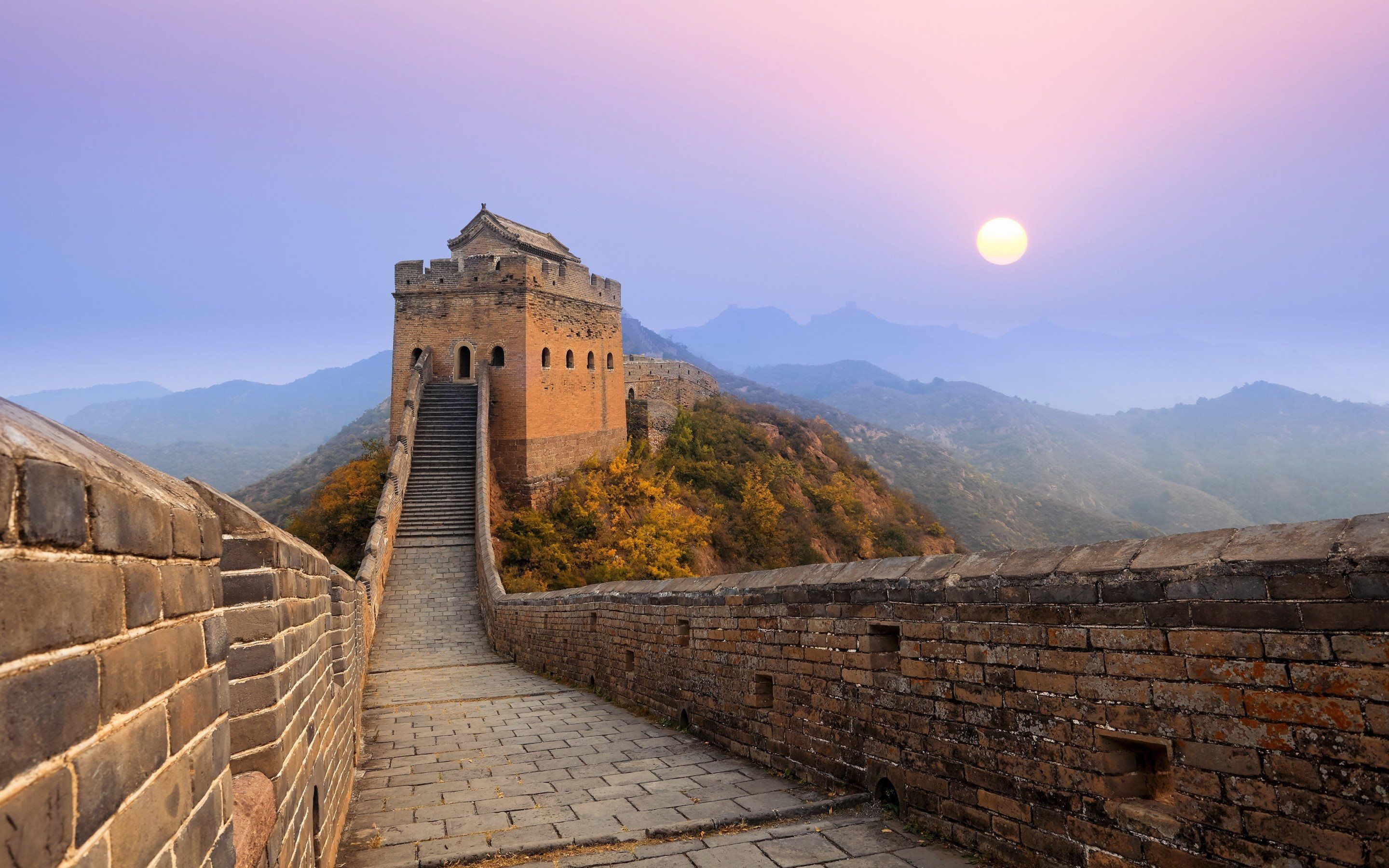 Download wallpaper Chinese Wall, mountains, Chengdu, 7 wonders