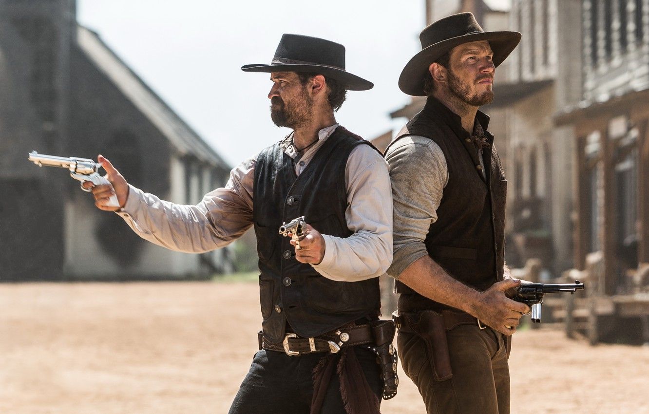 Wallpaper cowboys, hats, Western, revolvers, Chris Pratt, Chris