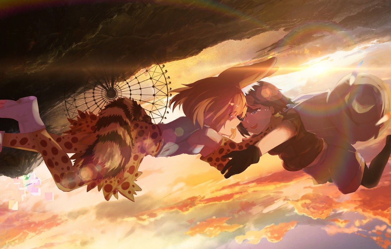 Wallpaper girls, anime, art, Kemono Friends image for desktop