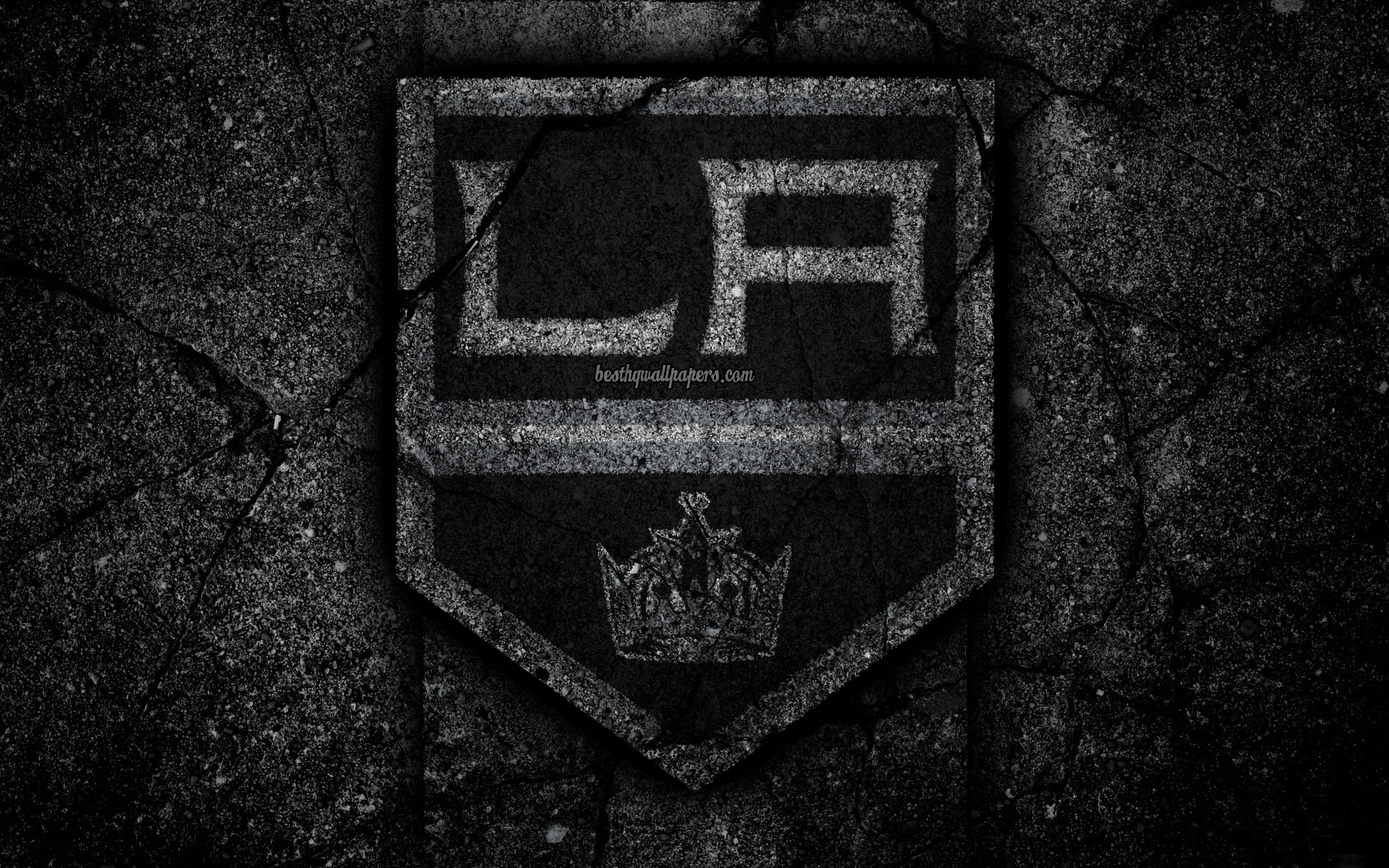 Download wallpaper 4k, Los Angeles Kings, logo, hockey club, NHL