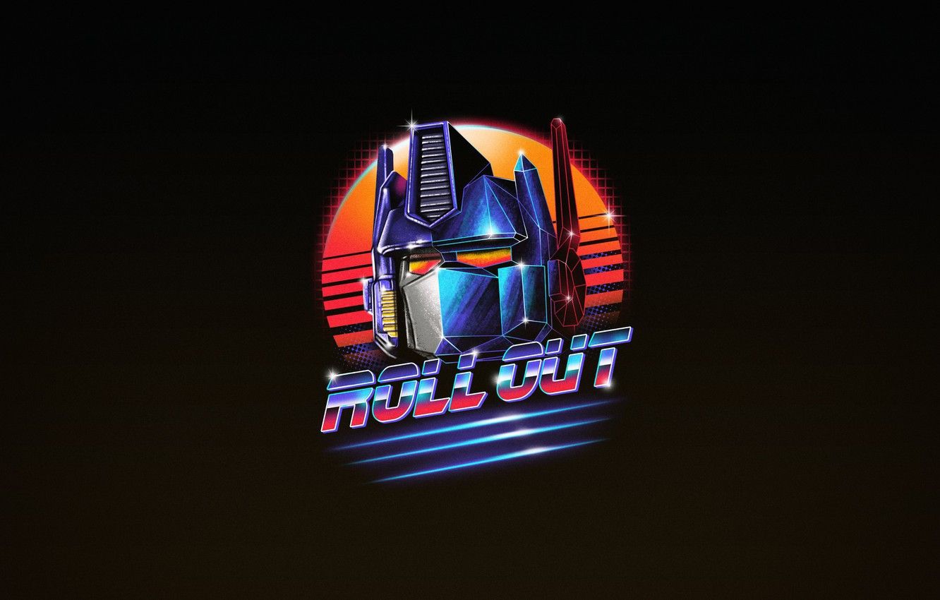 Wallpaper Minimalism, Art, Neon, Optimus Prime, Transformer