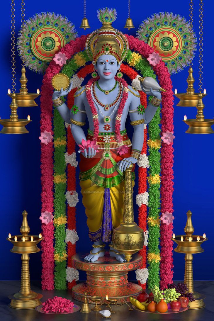 Guruvayurappan by Snehachandran. Hindu statues, Lord vishnu