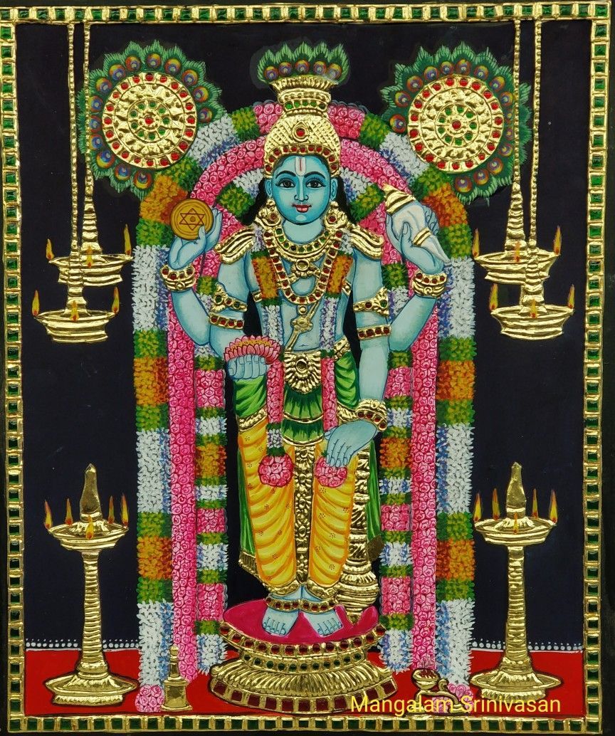 Guruvayurappan. Tanjore painting, Krishna art, Artwork