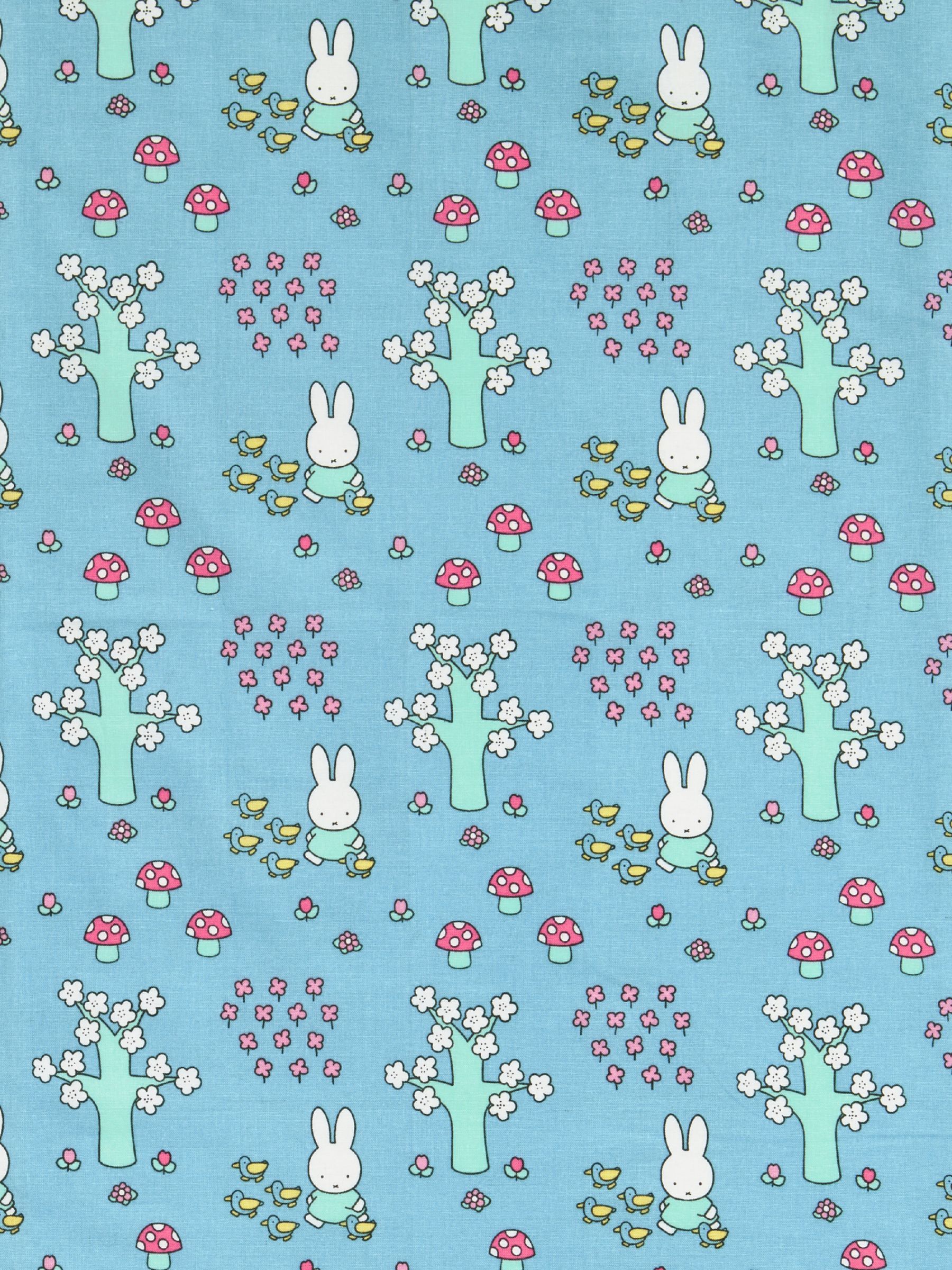 Visage Textiles Miffy In The Park Print Fabric, Blue at John Lewis
