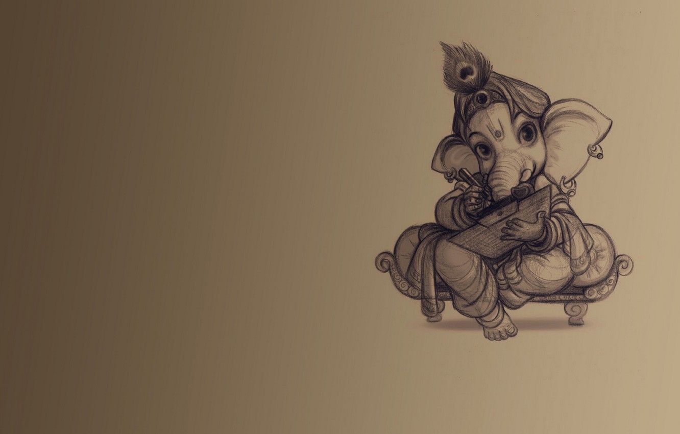 Free download Wallpaper background elephant teaching Ganesh image