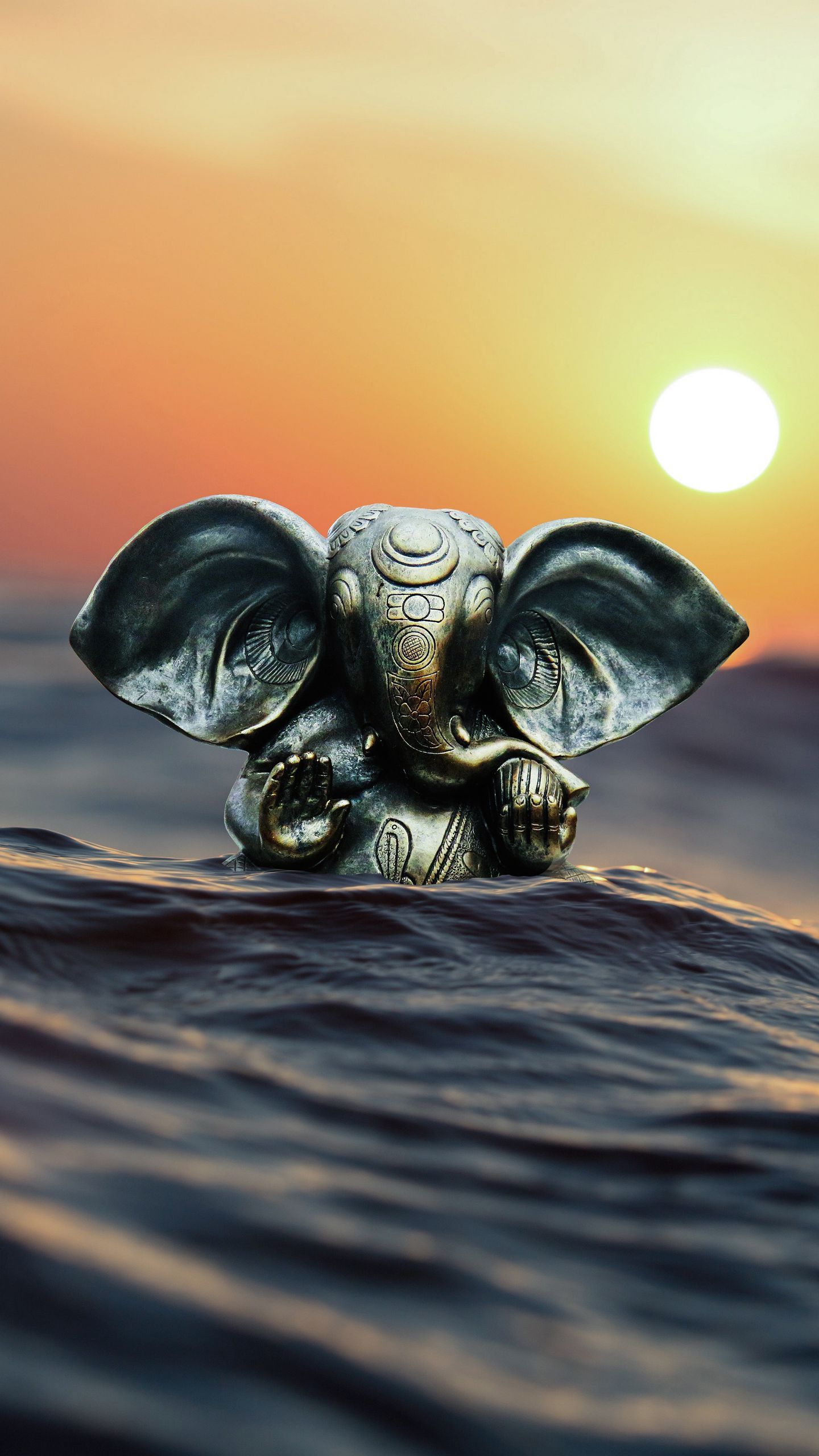 Download wallpaper 1440x2560 ganesha, elephant, hinduism, figurine