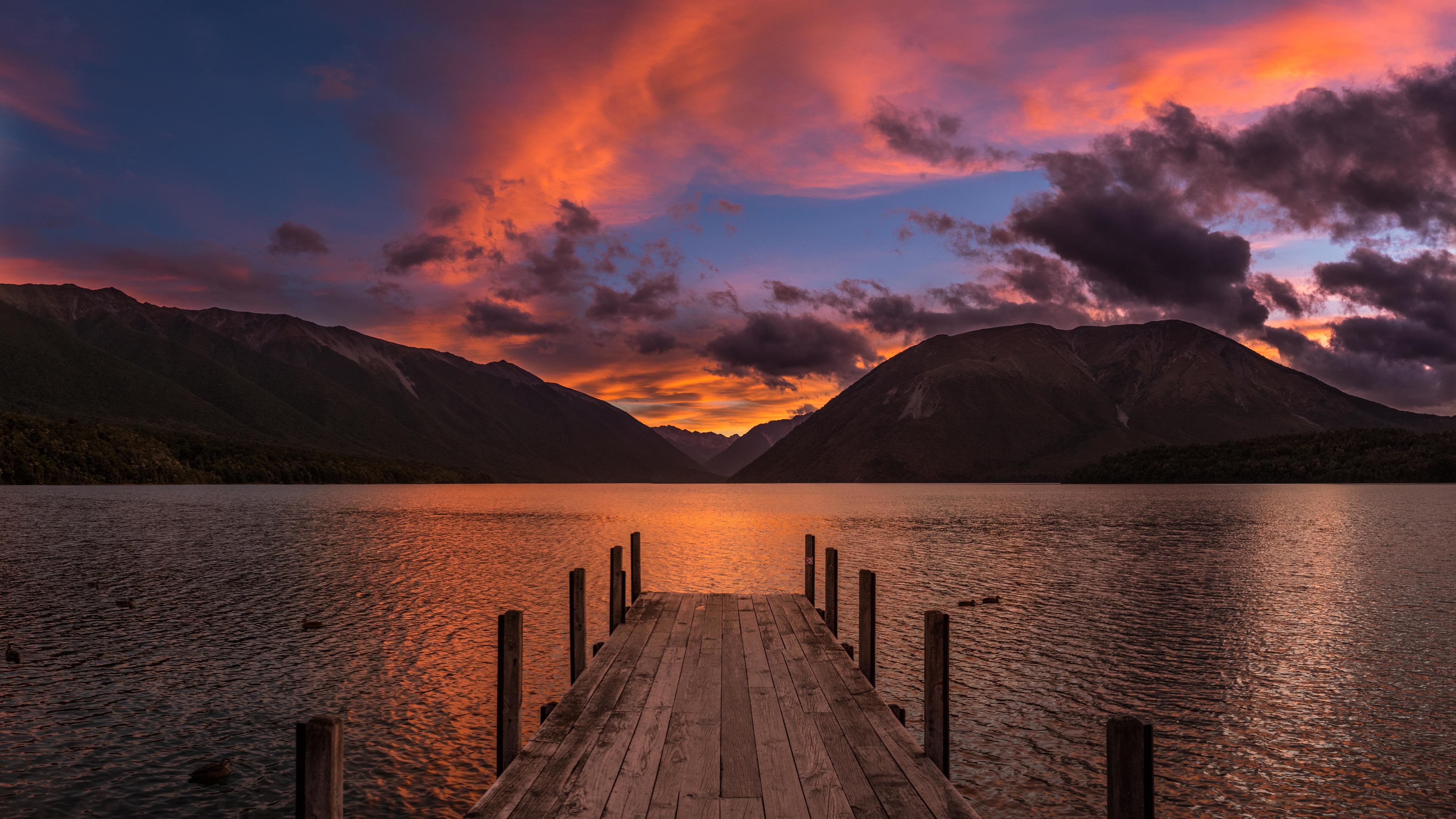 Sunset At Lake Rotoiti New Zealand 5K Wallpaper, HD City