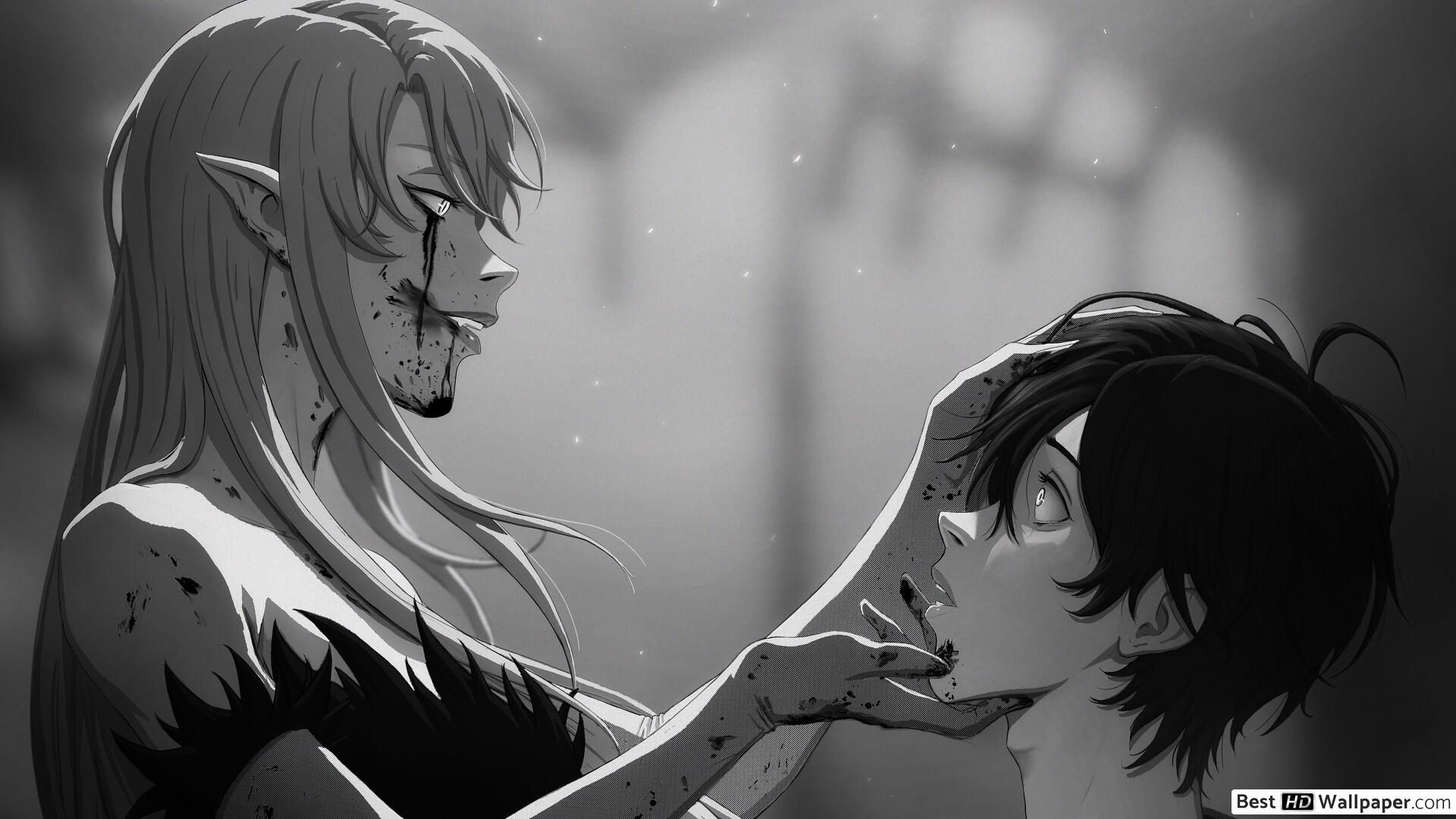 Monogatari Series Araragi & Kiss Shot HD Wallpaper Download