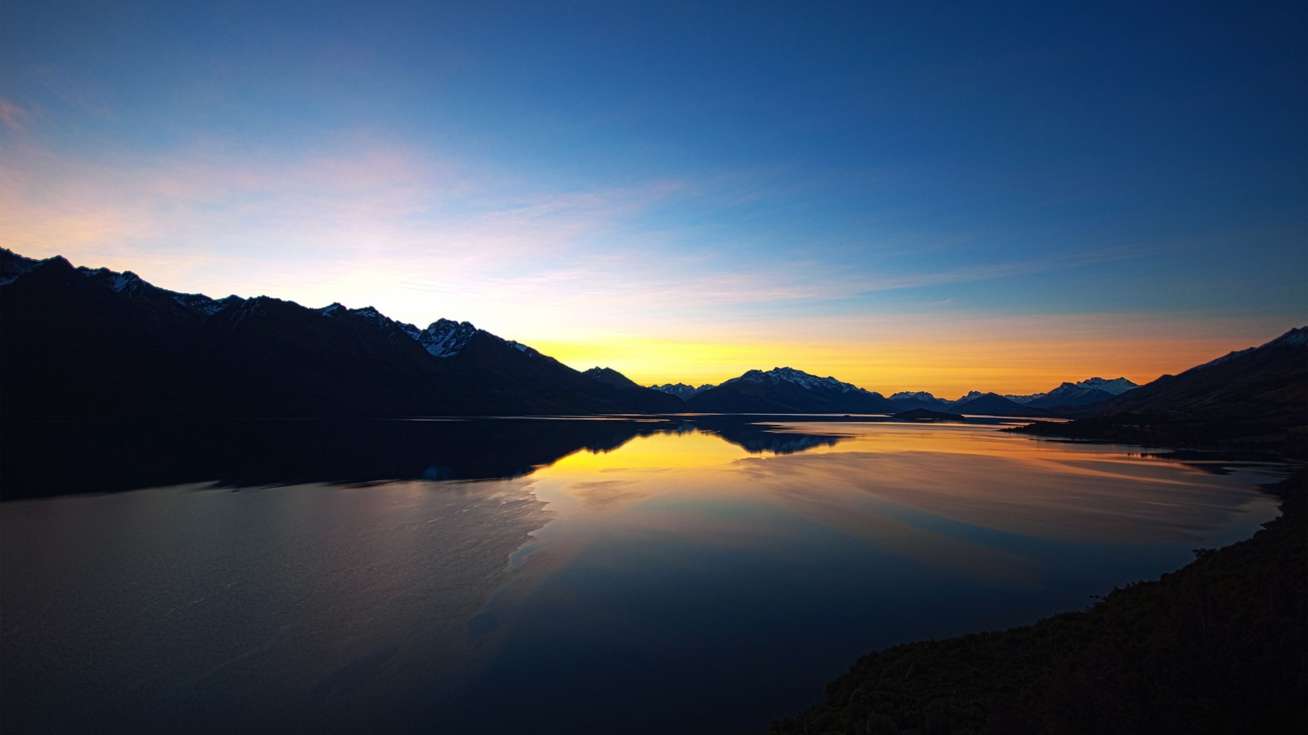 Sunset over mountain lake MacBook Air Wallpaper Download