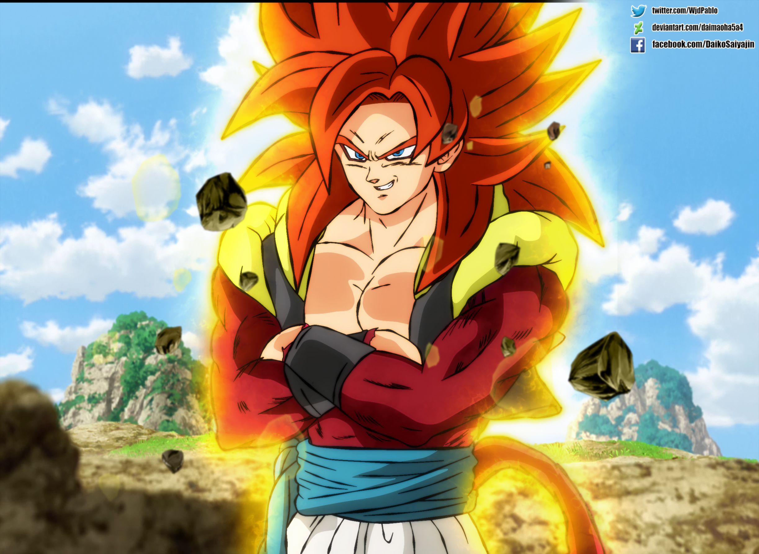 View Fullsize Gogeta Image - Super Saiyan 4 Gogeta Png