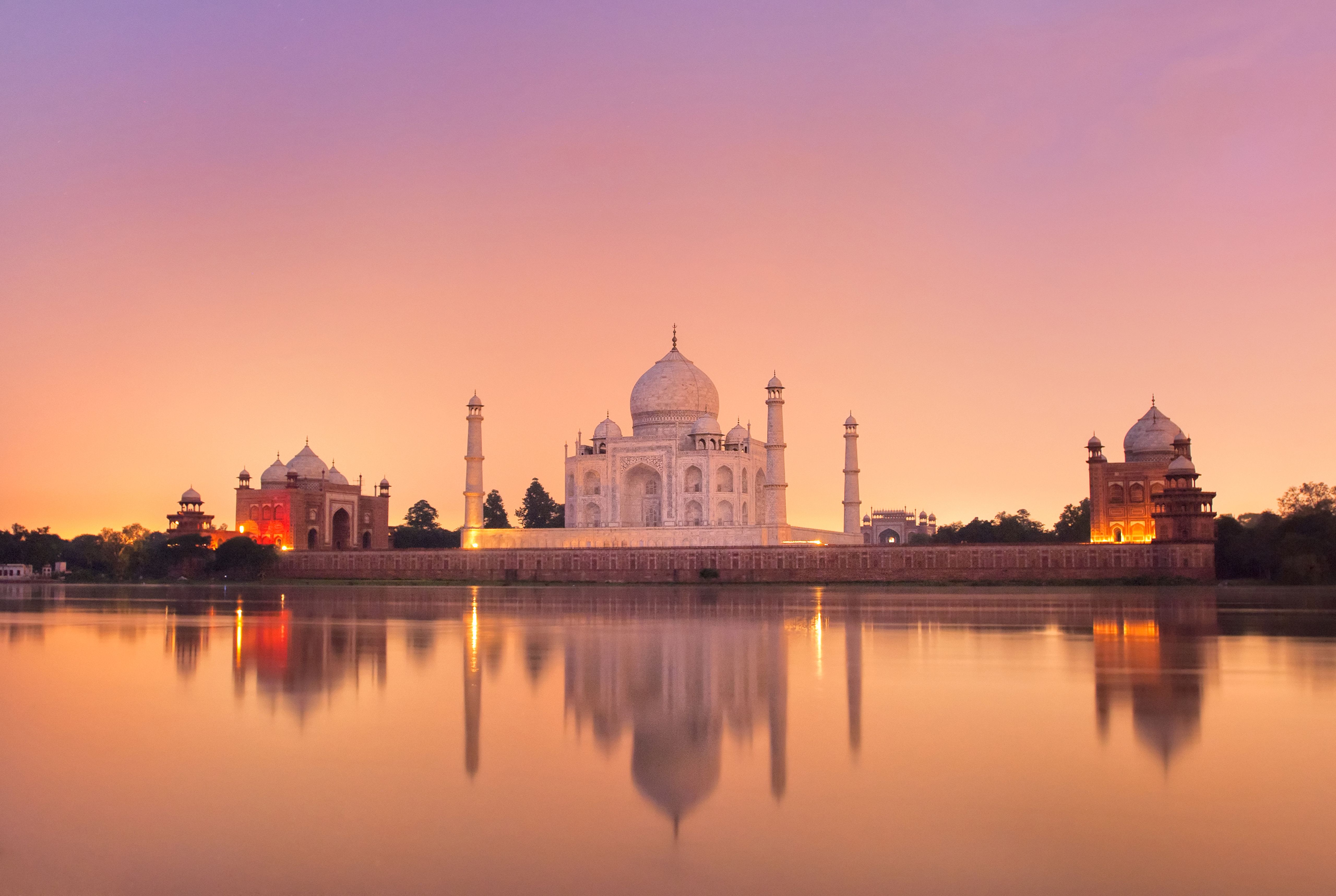 Wallpaper Taj Mahal, Yamuna river, Agra, India, HD, 4K, World