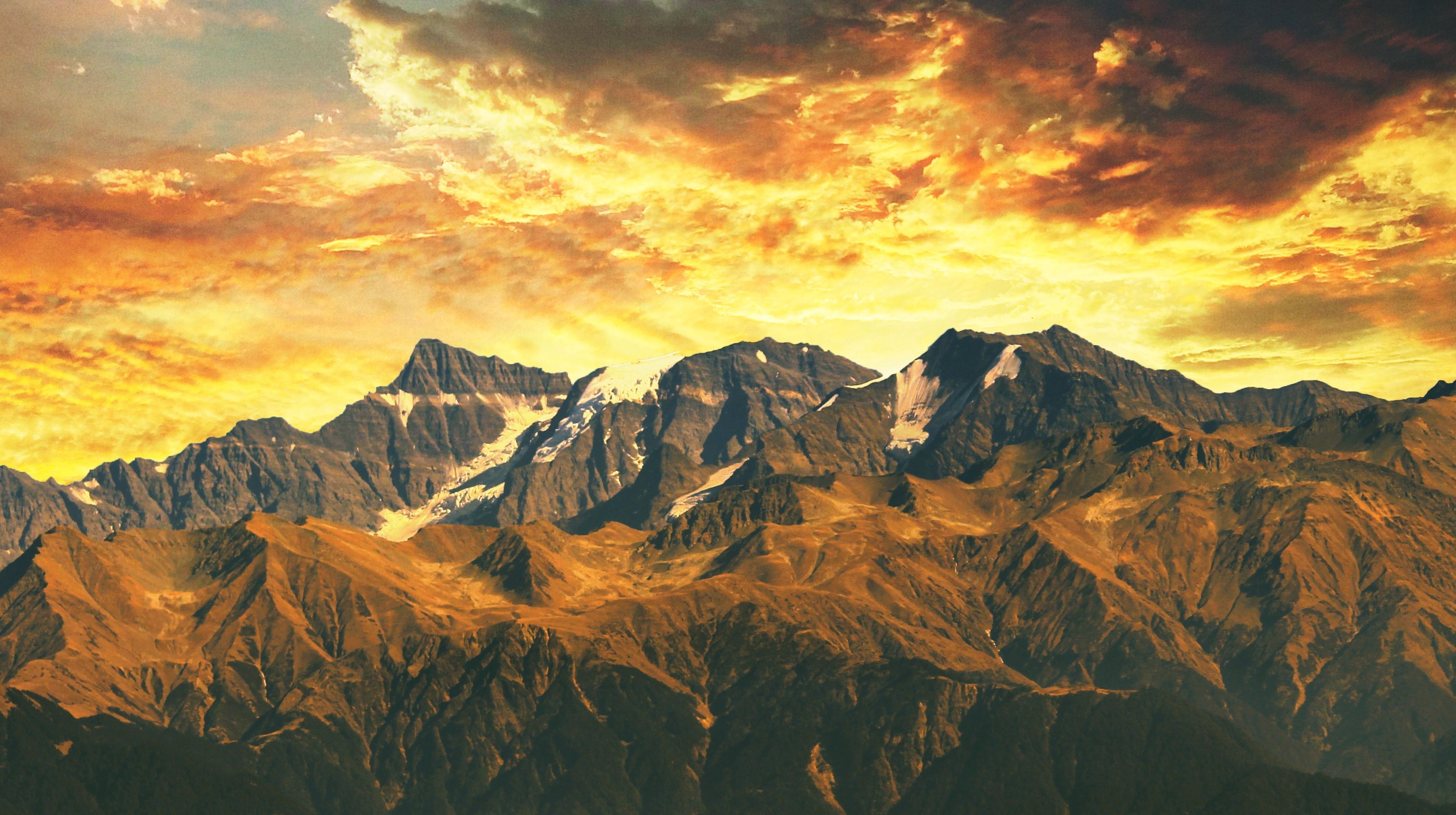 Download 3840x2160 wallpaper mountains, himalaya, sunset, india
