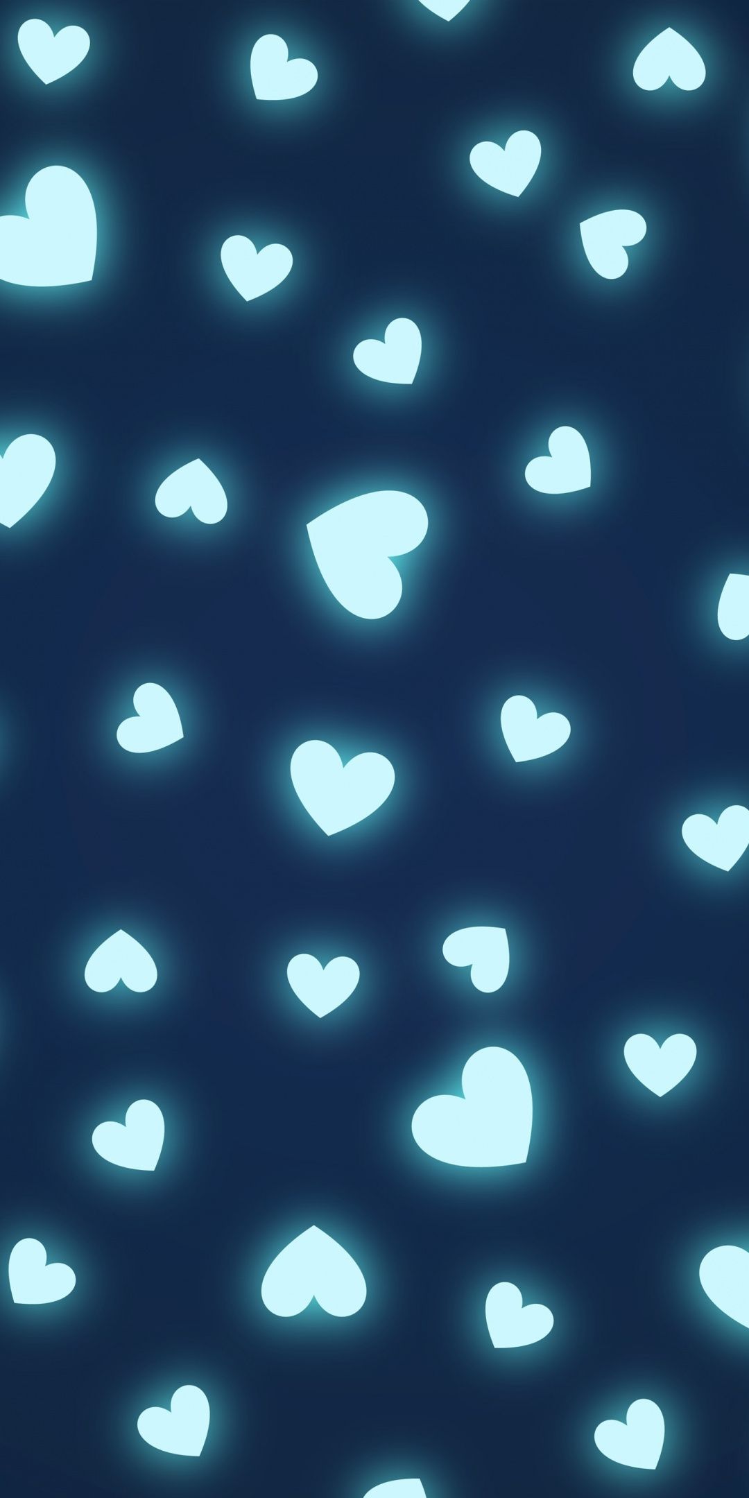 Aesthetic Blue Background Heart - canvas-crabs