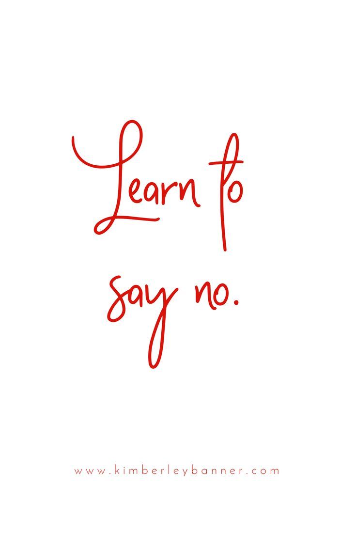 Learn to say NO and pink